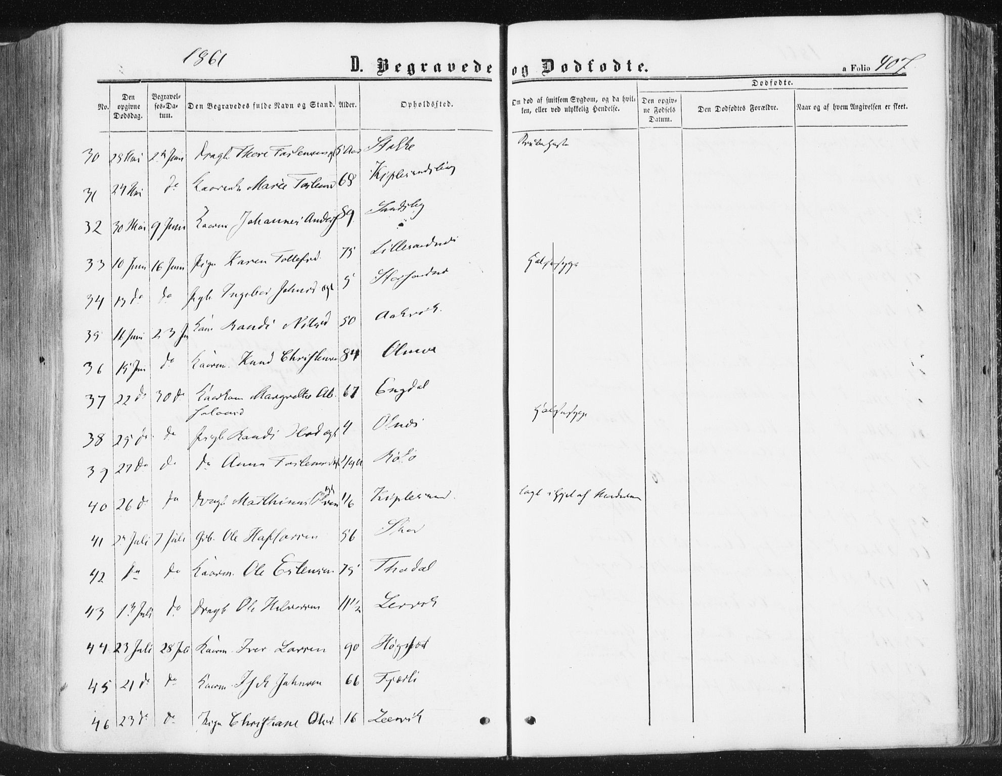 Ministerialprotokoller, klokkerbøker og fødselsregistre - Møre og Romsdal, AV/SAT-A-1454/578/L0905: Parish register (official) no. 578A04, 1859-1877, p. 407