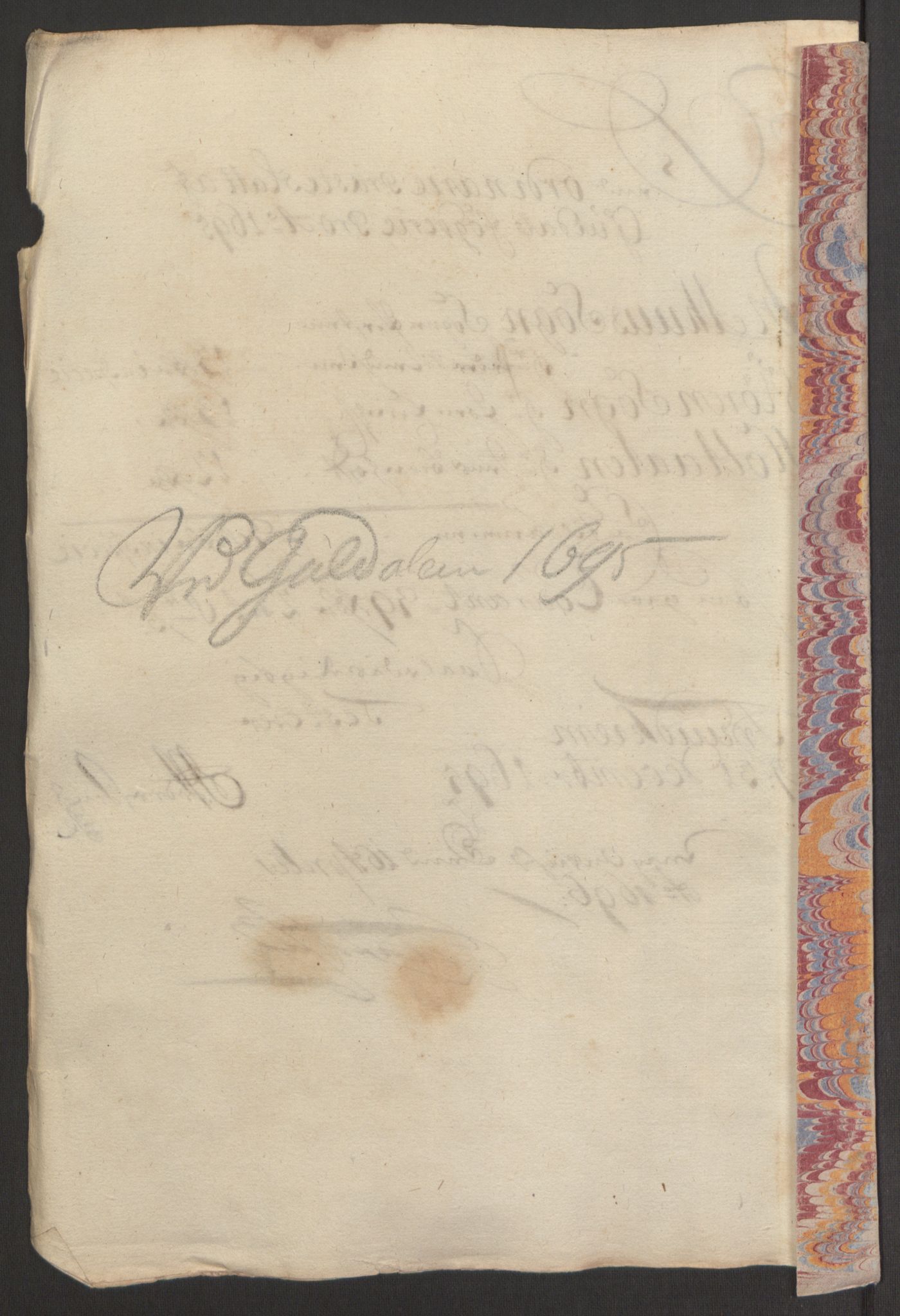 Rentekammeret inntil 1814, Reviderte regnskaper, Fogderegnskap, RA/EA-4092/R60/L3945: Fogderegnskap Orkdal og Gauldal, 1695, p. 394