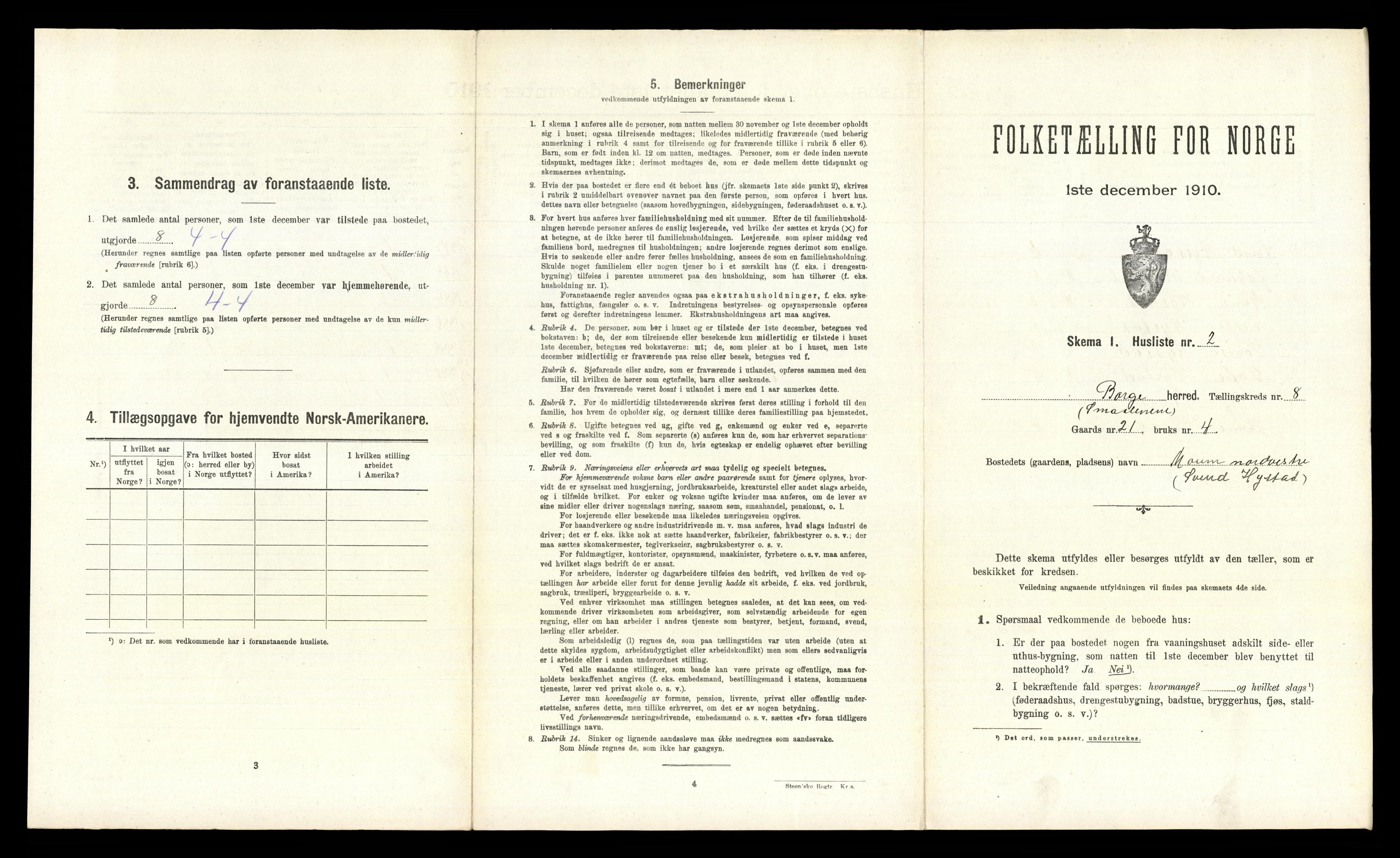 RA, 1910 census for Borge, 1910, p. 1078