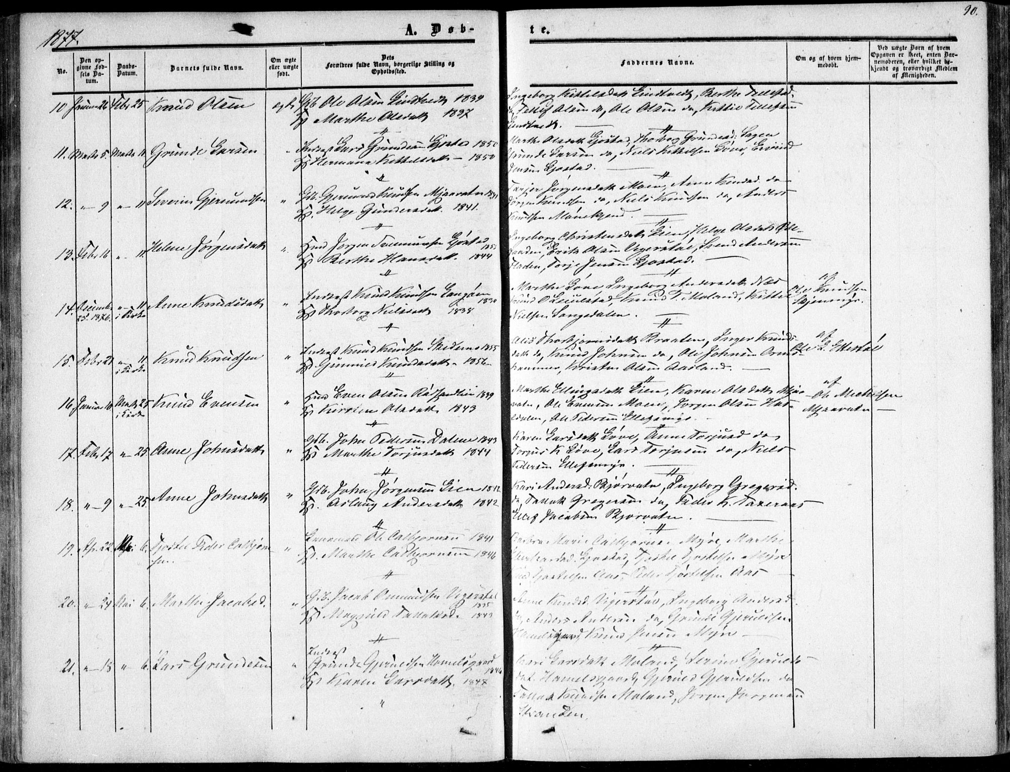 Gjerstad sokneprestkontor, AV/SAK-1111-0014/F/Fa/Fab/L0003: Parish register (official) no. A 3, 1853-1878, p. 90