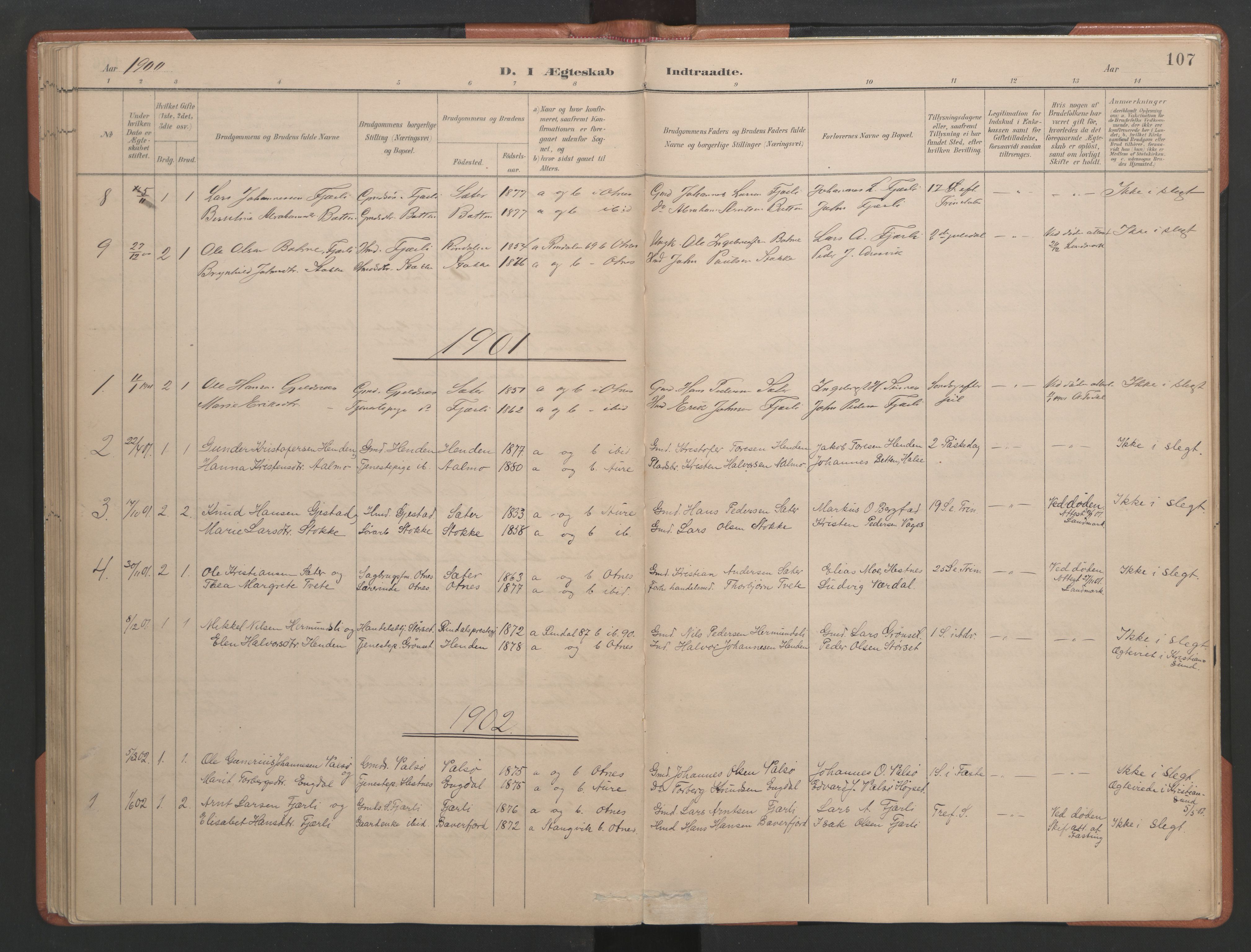 Ministerialprotokoller, klokkerbøker og fødselsregistre - Møre og Romsdal, AV/SAT-A-1454/580/L0926: Parish register (copy) no. 580C01, 1882-1903, p. 107