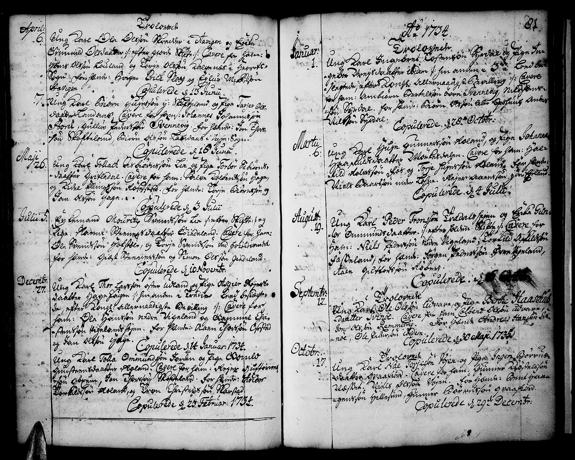Sør-Audnedal sokneprestkontor, AV/SAK-1111-0039/F/Fa/Fab/L0001: Parish register (official) no. A 1 /1, 1726-1766, p. 81