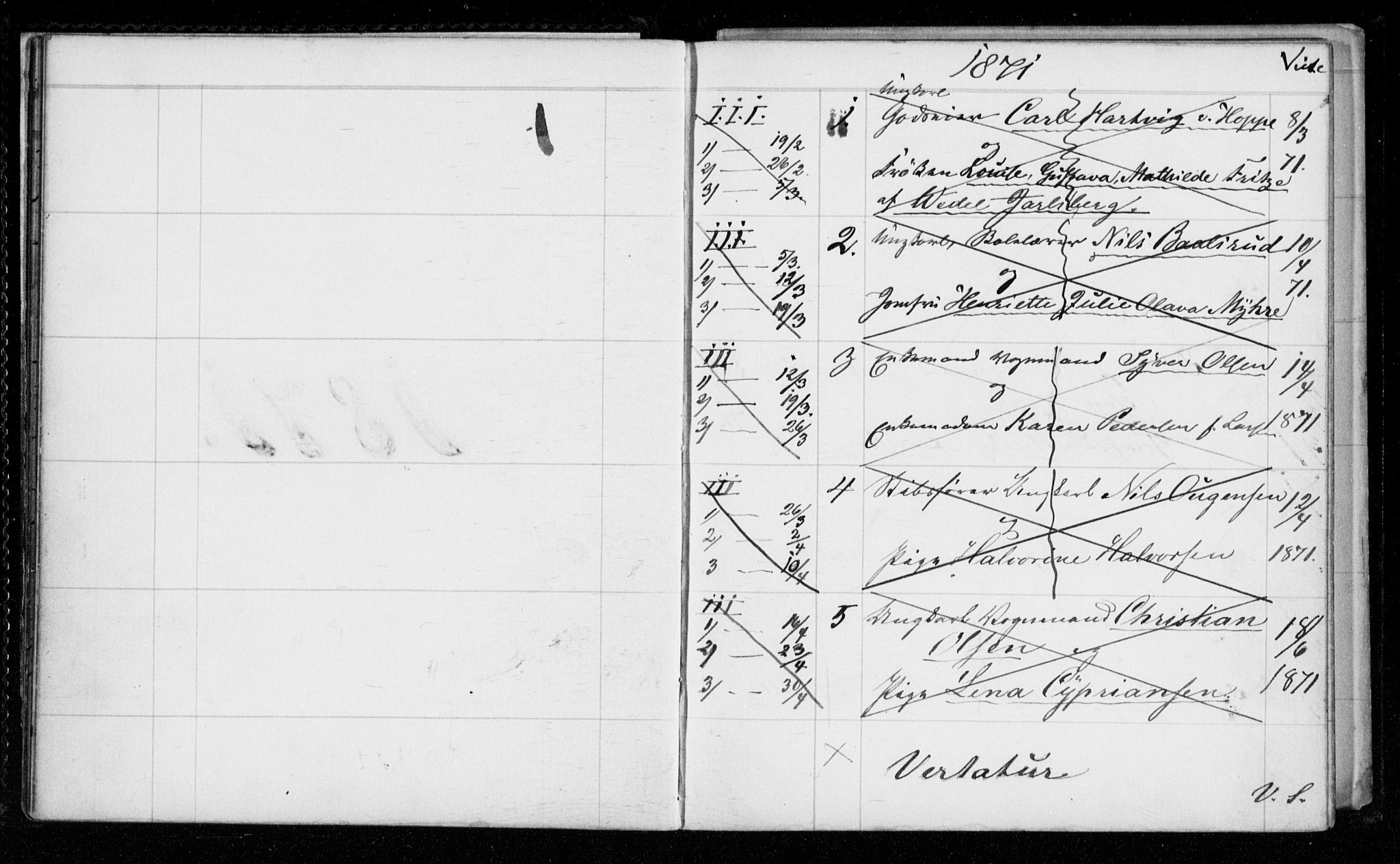 Garnisonsmenigheten Kirkebøker, AV/SAO-A-10846/H/Hb/L0001: Banns register no. II 1, 1865-1911