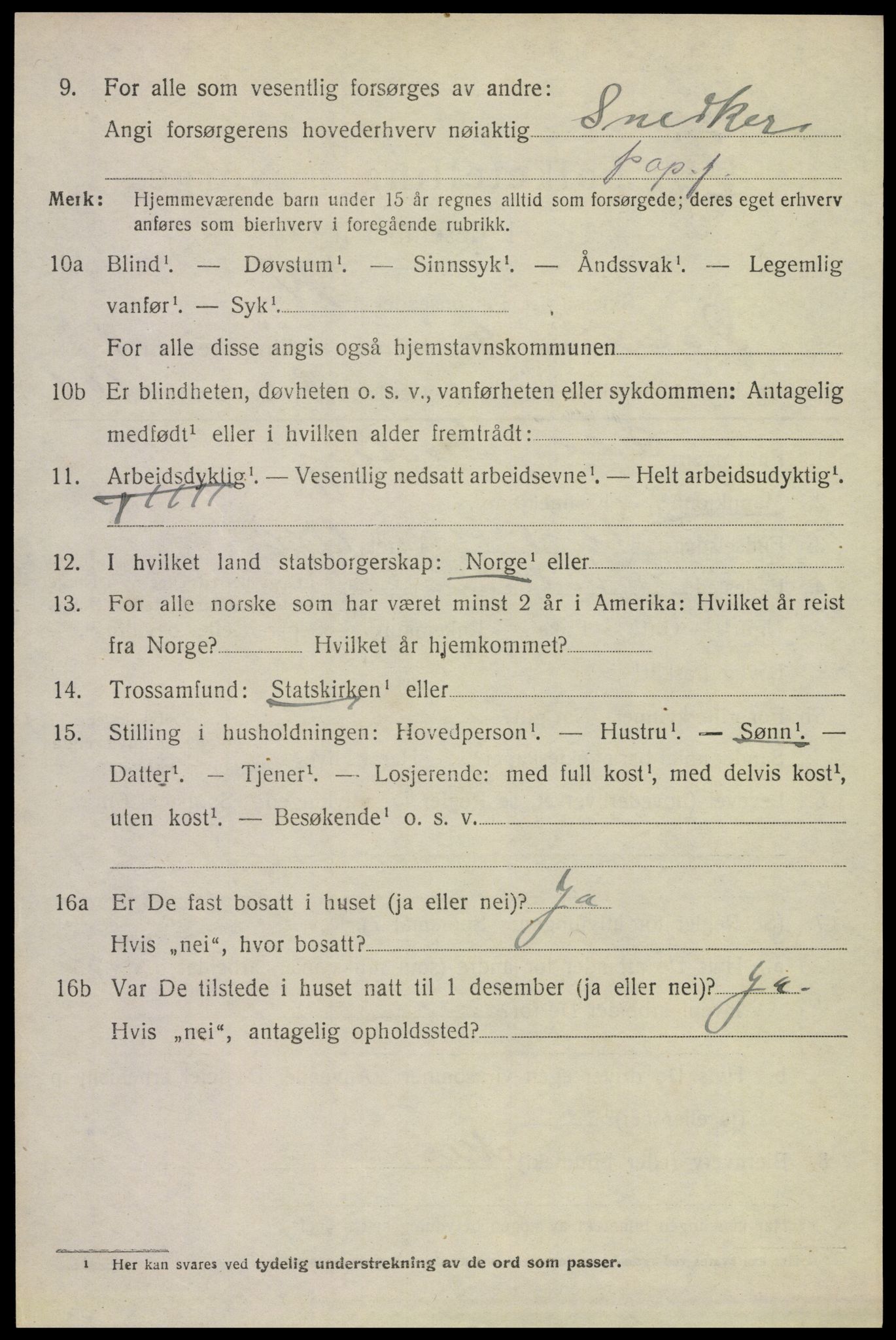 SAKO, 1920 census for Solum, 1920, p. 4265