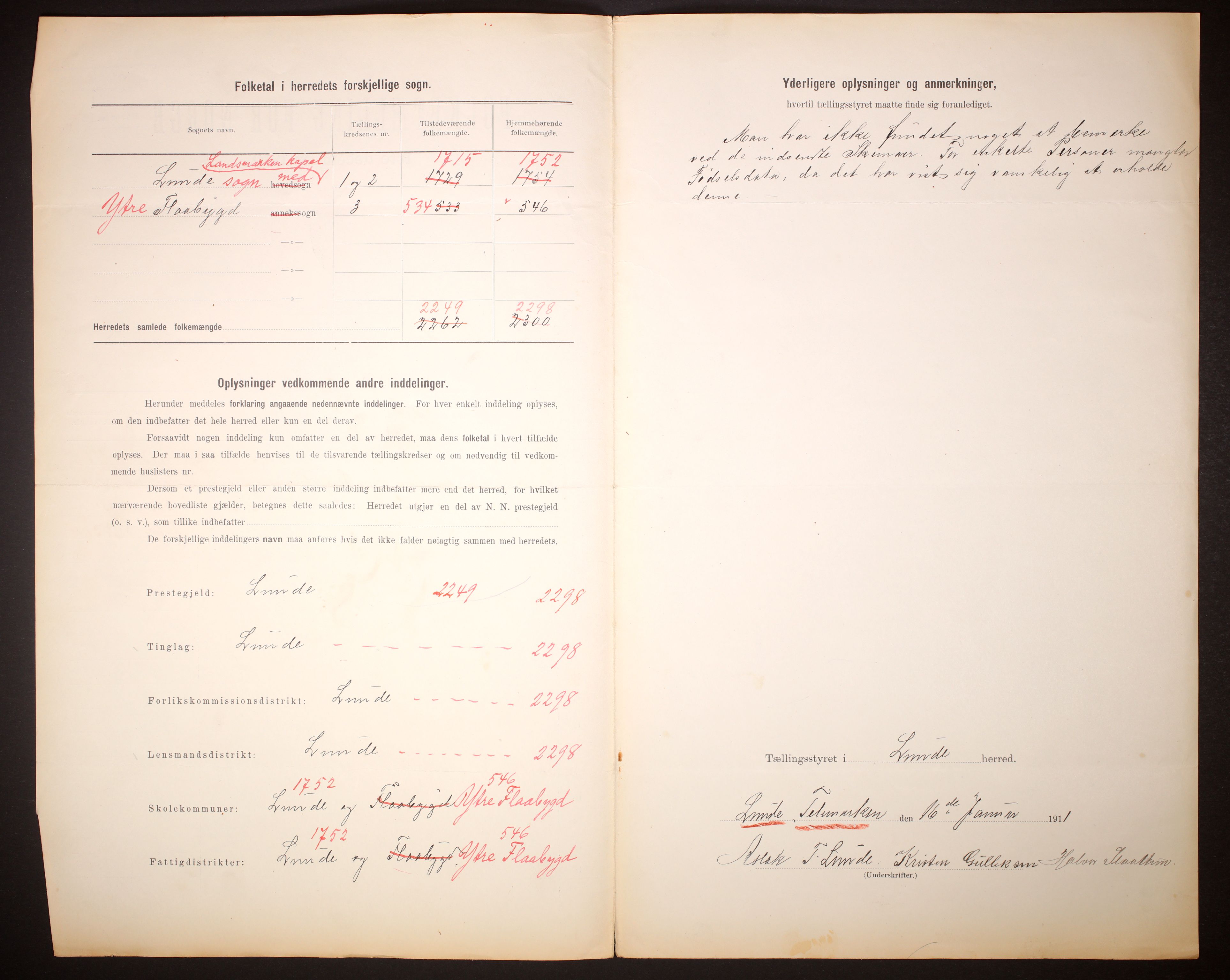 RA, 1910 census for Lunde, 1910, p. 3