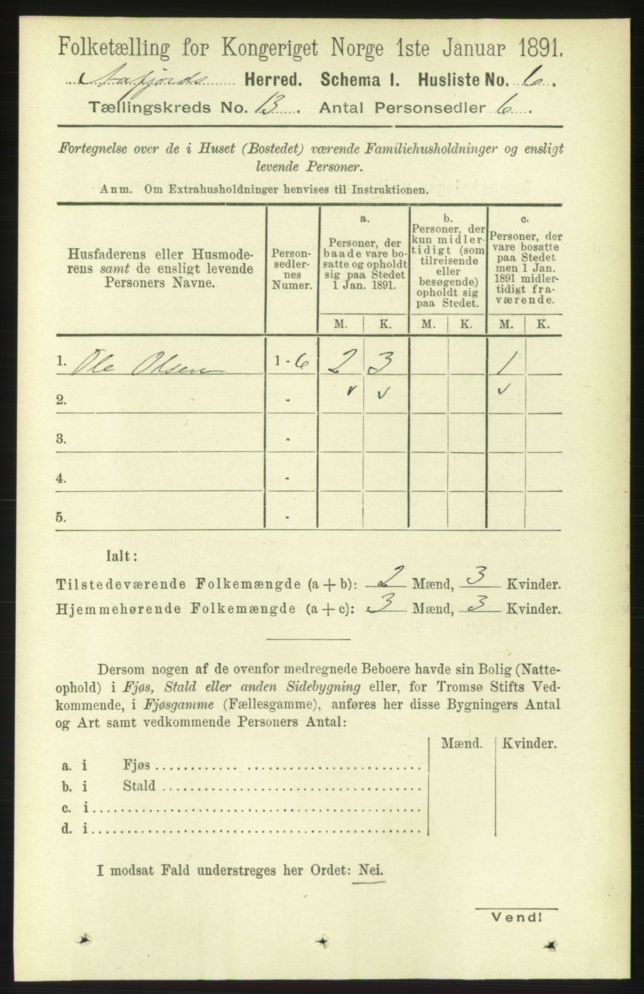 RA, 1891 census for 1630 Åfjord, 1891, p. 4108