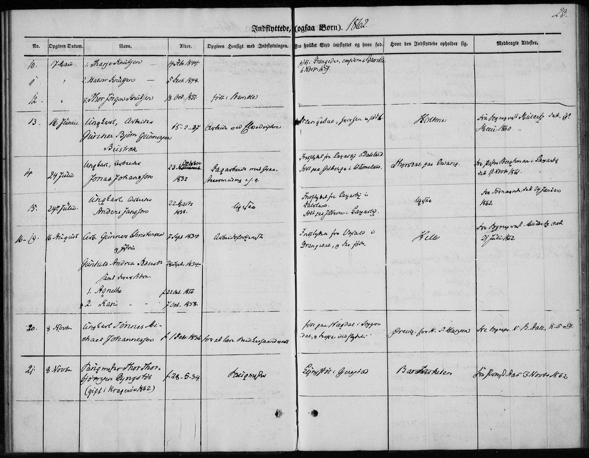 Sannidal kirkebøker, SAKO/A-296/F/Fa/L0013: Parish register (official) no. 13, 1854-1873, p. 23