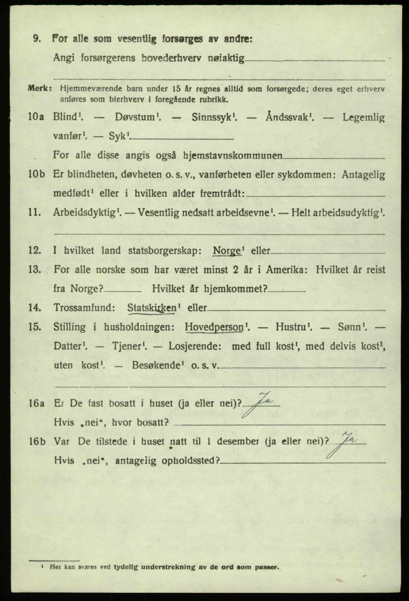 SAB, 1920 census for Hosanger, 1920, p. 2356