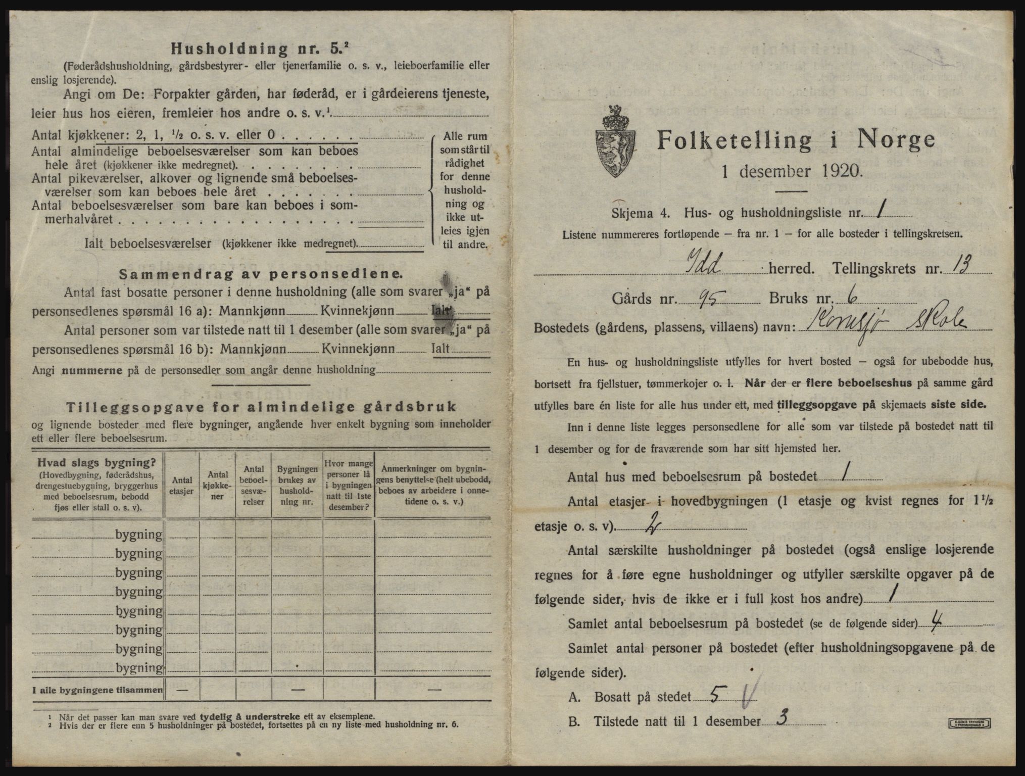 SAO, 1920 census for Idd, 1920, p. 1740