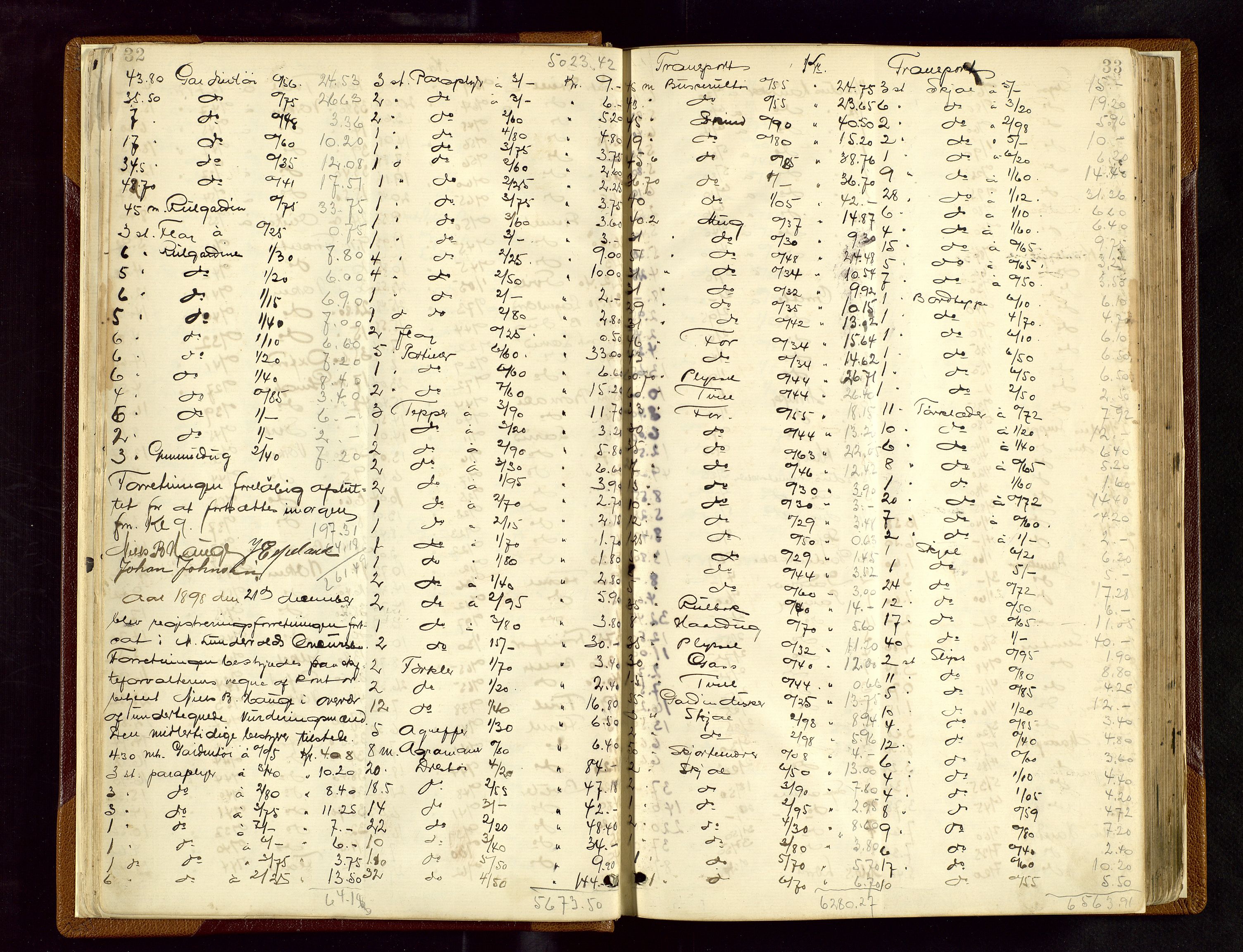 Haugesund tingrett, AV/SAST-A-101415/01/IV/IVB/L0003: Skifteregistreringsprotokoll, med register, 1898-1914, p. 32-33