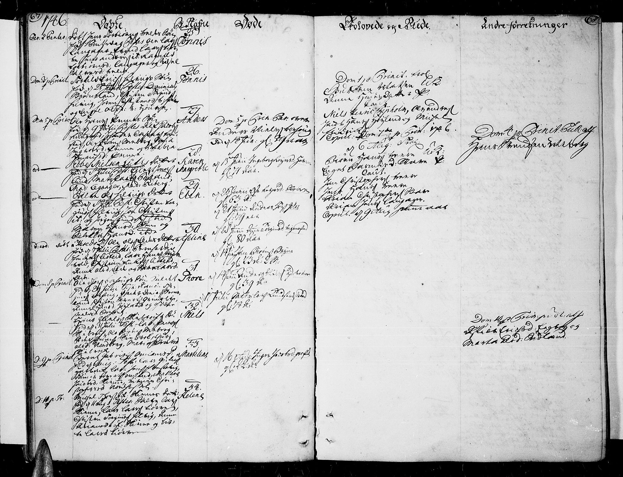 Lista sokneprestkontor, AV/SAK-1111-0027/F/Fa/L0003: Parish register (official) no. A 3 /1, 1743-1767, p. 67-68