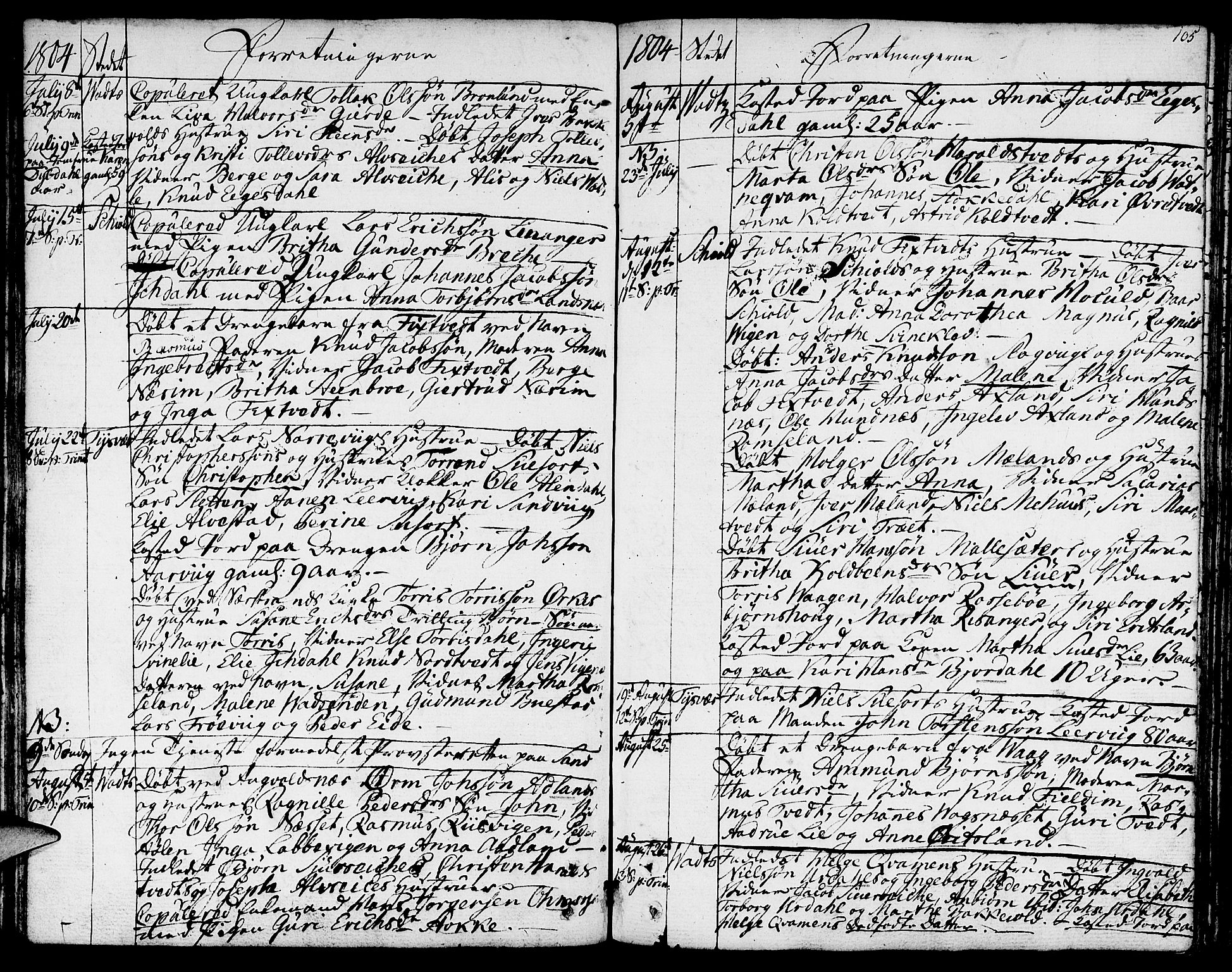 Skjold sokneprestkontor, AV/SAST-A-101847/H/Ha/Haa/L0002: Parish register (official) no. A 2, 1786-1815, p. 105