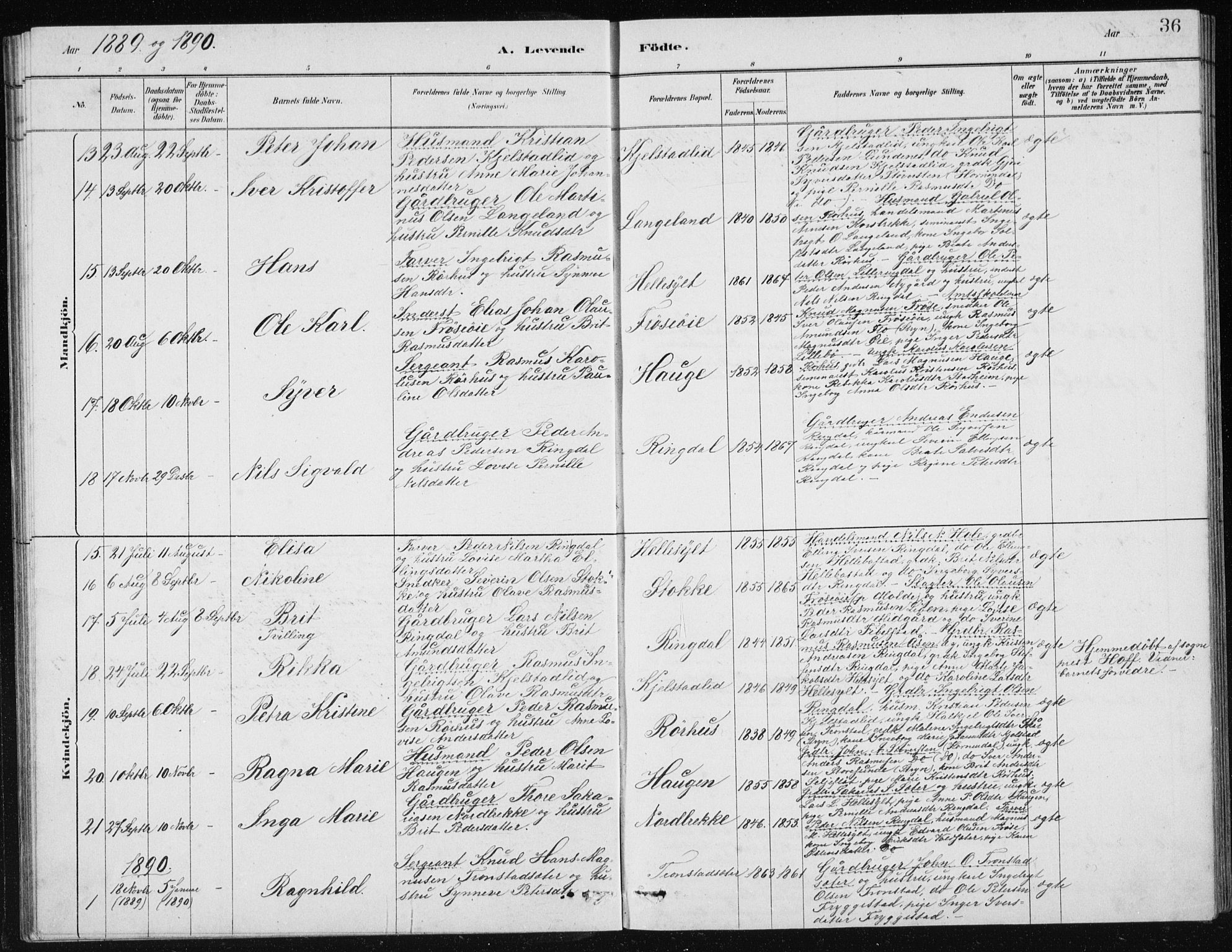 Ministerialprotokoller, klokkerbøker og fødselsregistre - Møre og Romsdal, AV/SAT-A-1454/517/L0230: Parish register (copy) no. 517C03, 1879-1912, p. 36