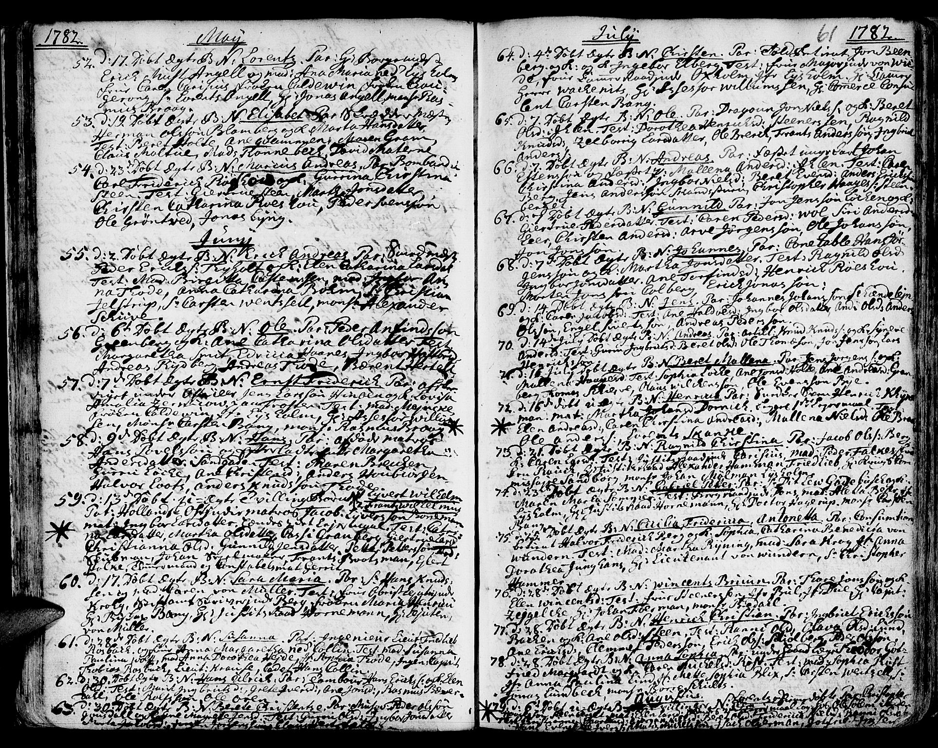 Ministerialprotokoller, klokkerbøker og fødselsregistre - Sør-Trøndelag, SAT/A-1456/601/L0039: Parish register (official) no. 601A07, 1770-1819, p. 61
