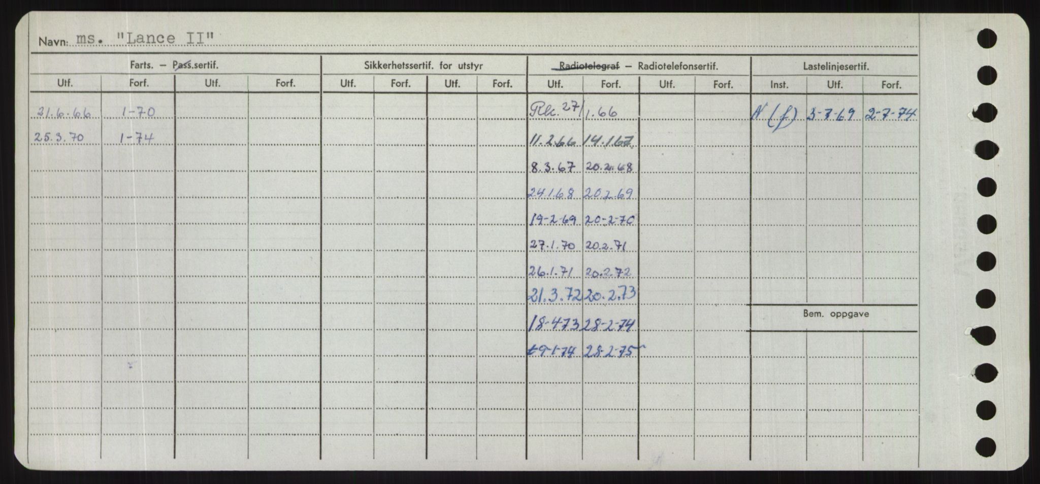 Sjøfartsdirektoratet med forløpere, Skipsmålingen, RA/S-1627/H/Hd/L0022: Fartøy, L-Lia, p. 116