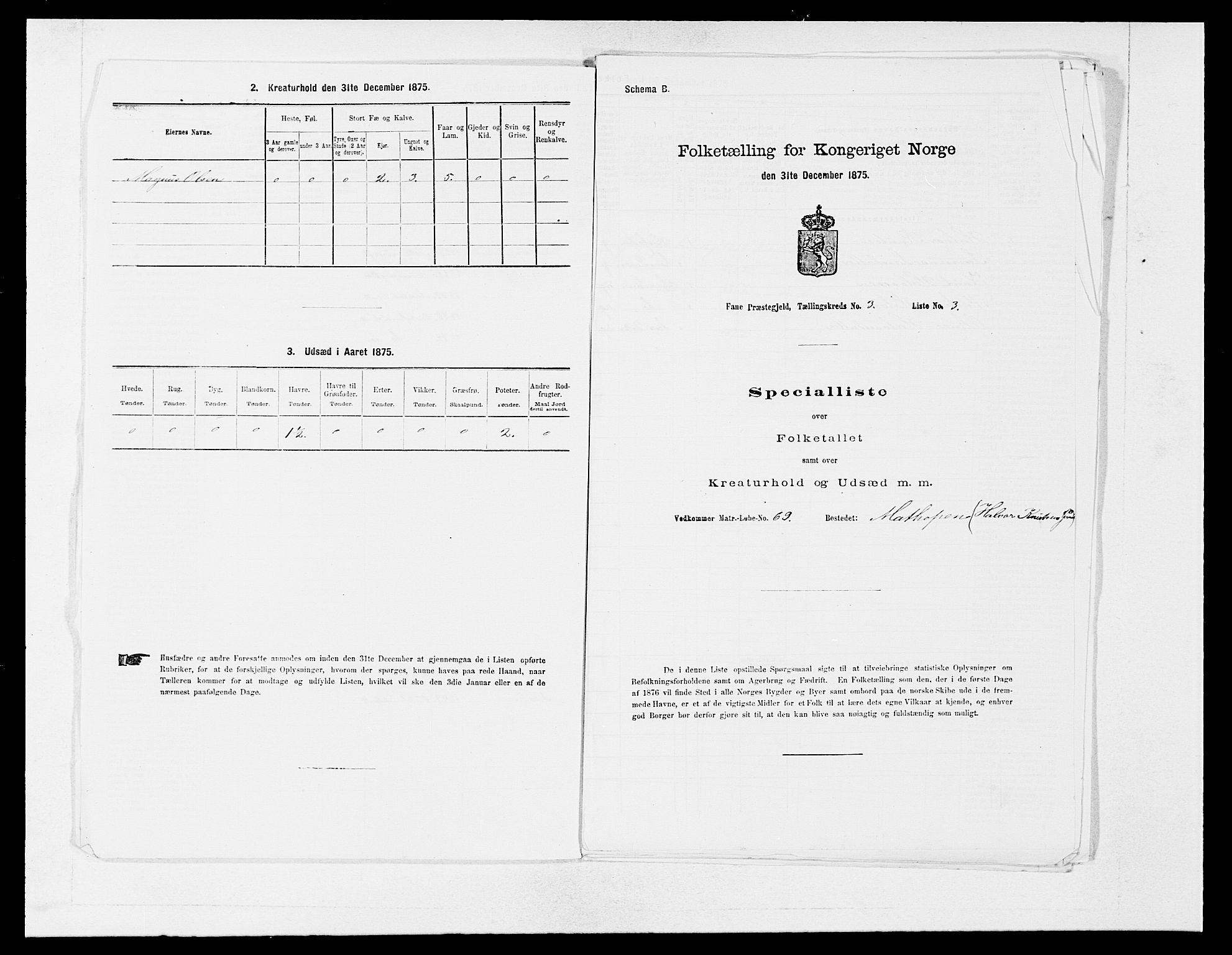 SAB, 1875 census for 1249P Fana, 1875, p. 320