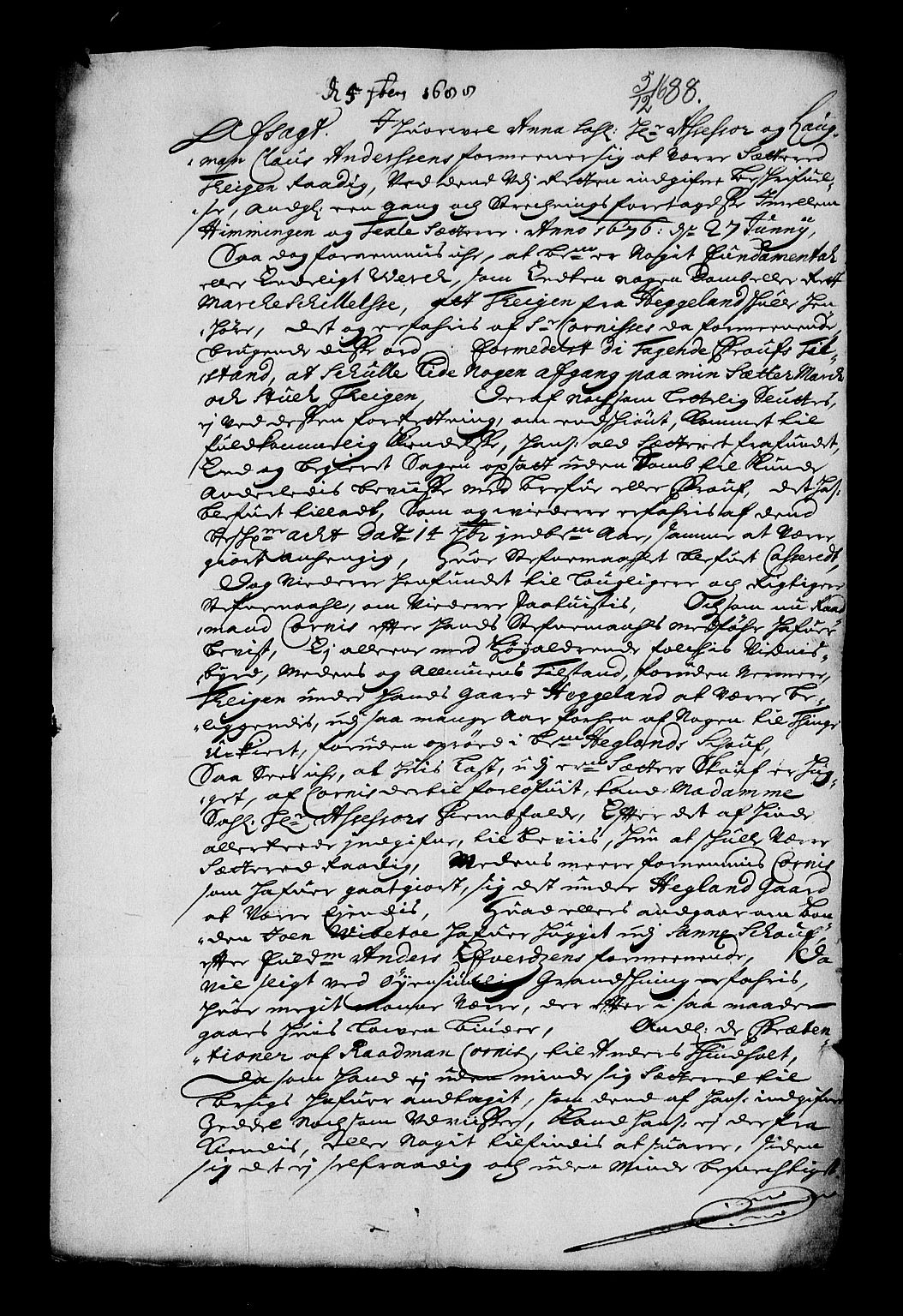 Stattholderembetet 1572-1771, RA/EA-2870/Af/L0002: Avskrifter av vedlegg til originale supplikker, nummerert i samsvar med supplikkbøkene, 1687-1689, p. 355