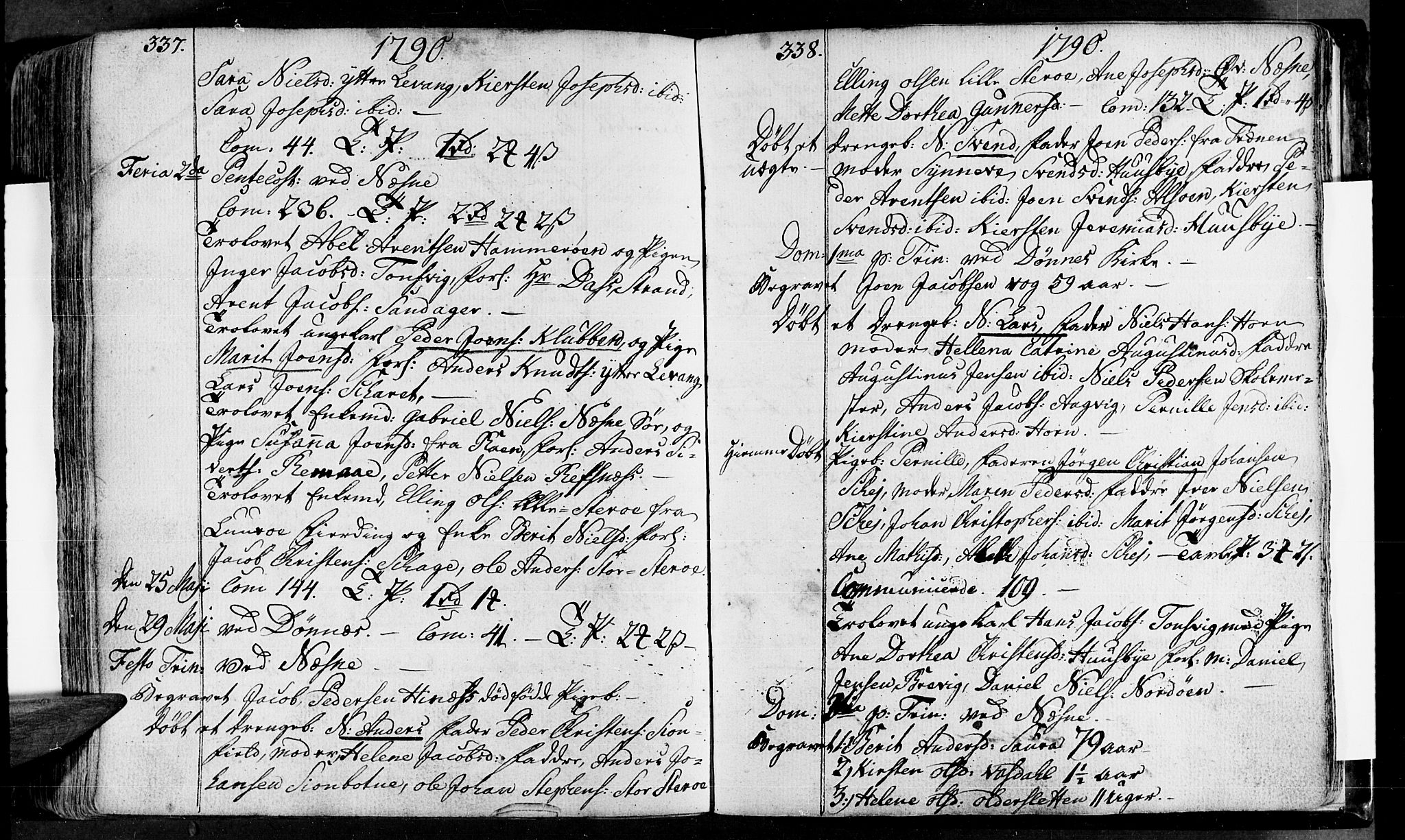 Ministerialprotokoller, klokkerbøker og fødselsregistre - Nordland, SAT/A-1459/838/L0544: Parish register (official) no. 838A03, 1770-1791, p. 337-338