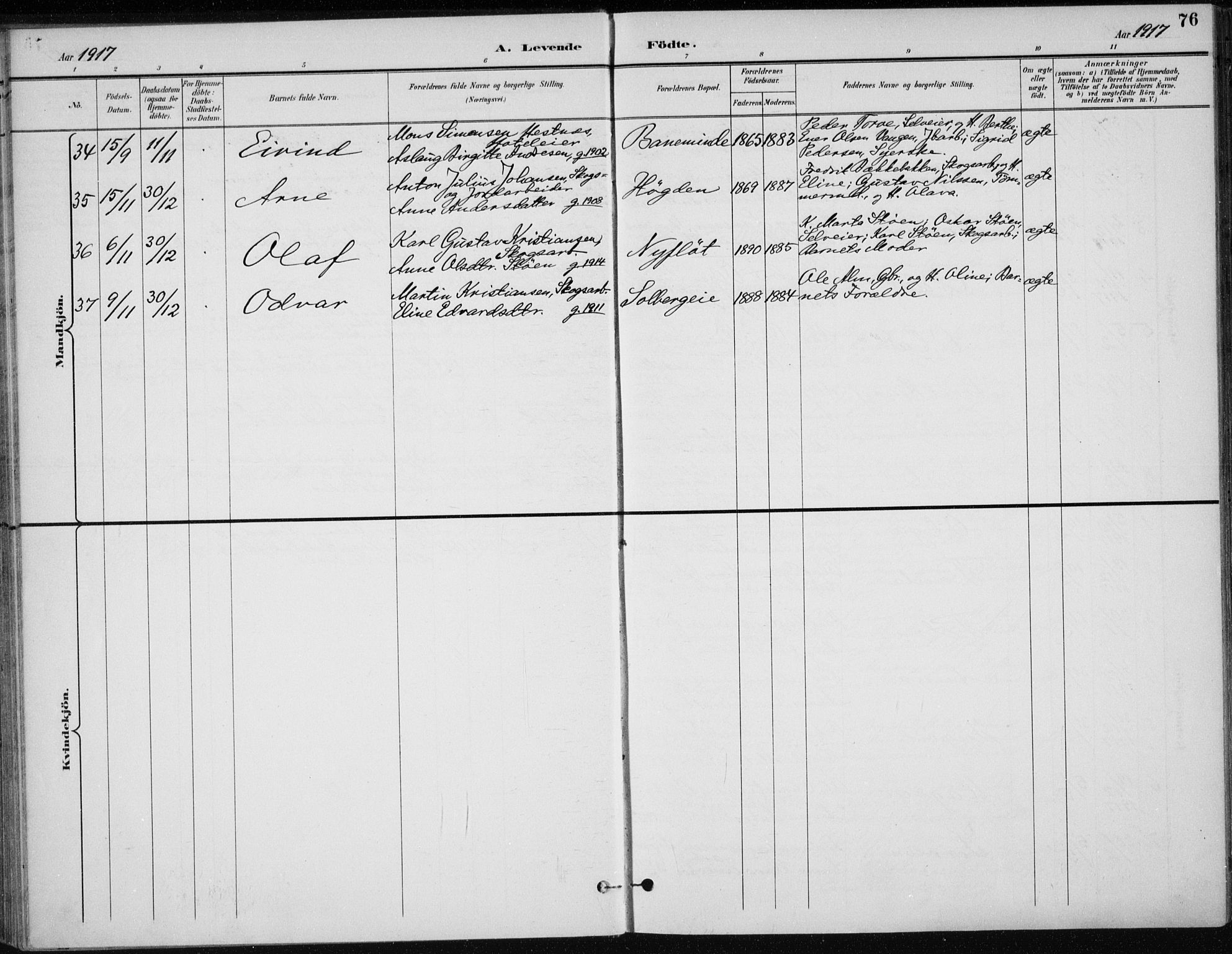 Stange prestekontor, SAH/PREST-002/K/L0023: Parish register (official) no. 23, 1897-1920, p. 76