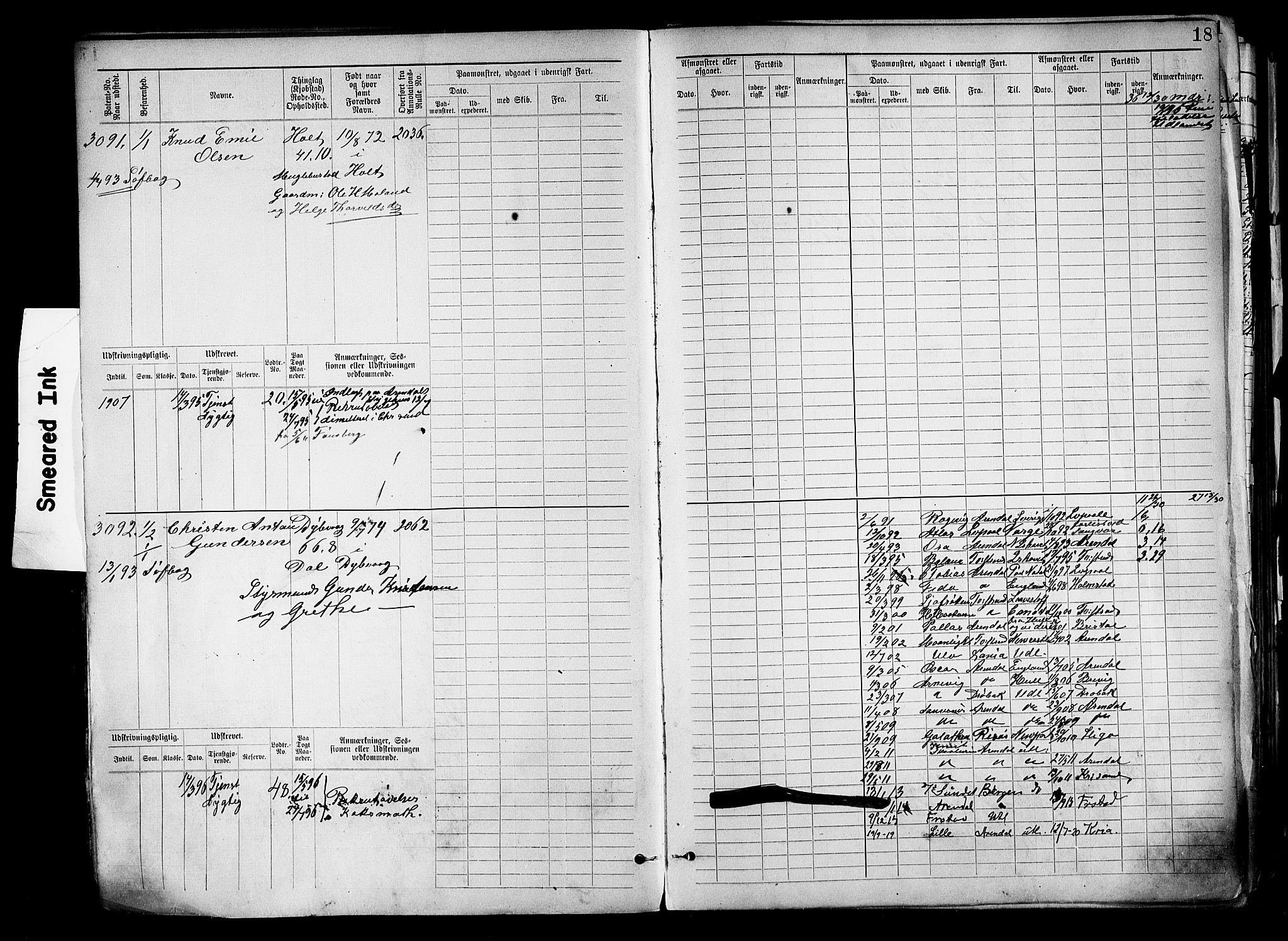 Tvedestrand mønstringskrets, AV/SAK-2031-0011/F/Fb/L0019: Hovedrulle nr 3057-3818, U-35, 1892-1906, p. 21
