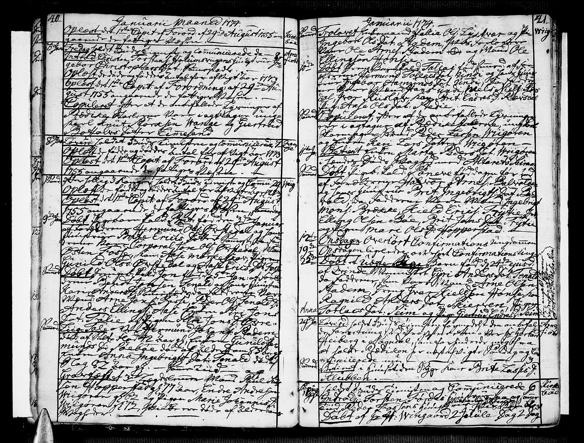 Vik sokneprestembete, SAB/A-81501: Parish register (official) no. A 4, 1772-1783, p. 40-41