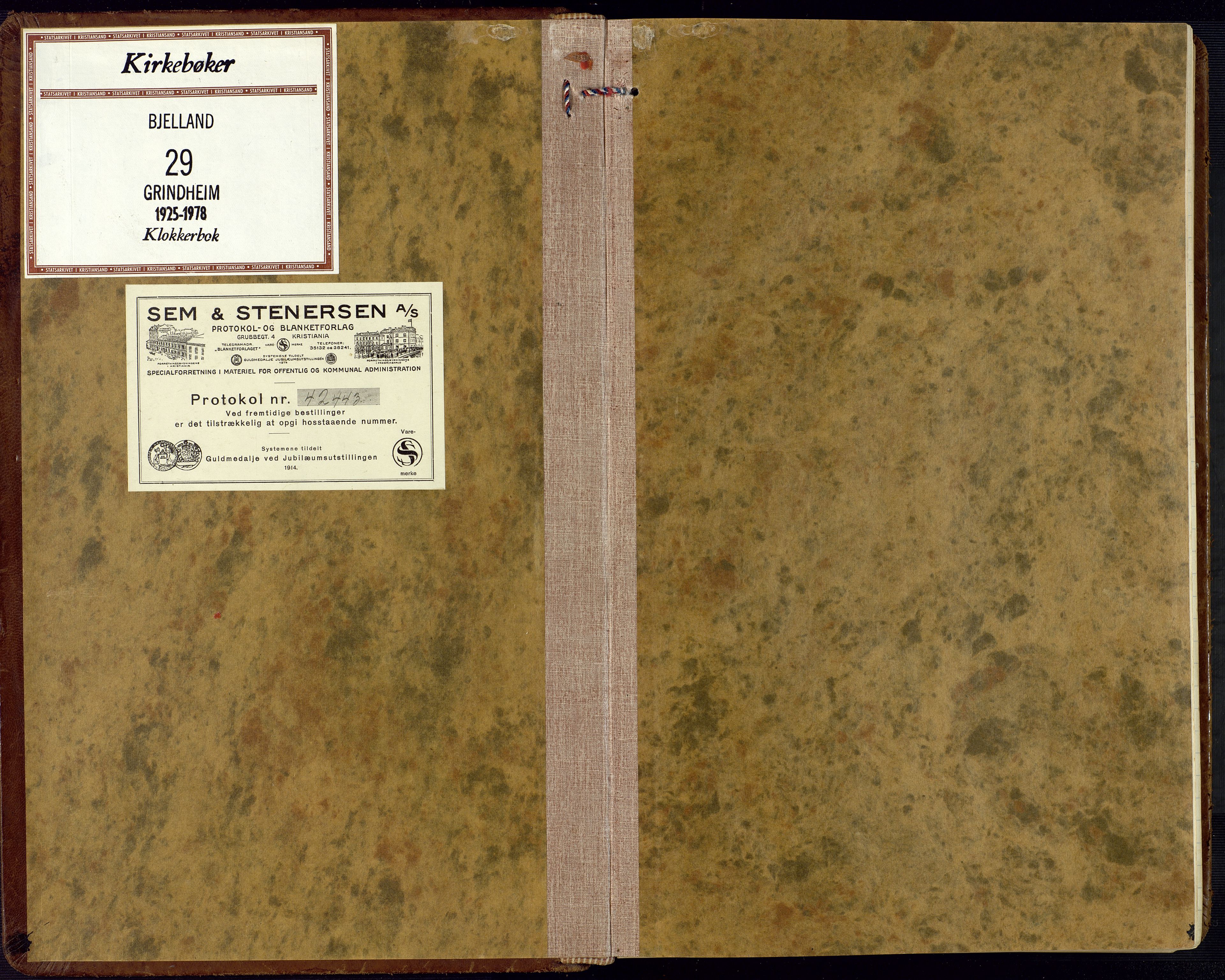 Bjelland sokneprestkontor, SAK/1111-0005/F/Fb/Fbc/L0004: Parish register (copy) no. B 4, 1921-1978