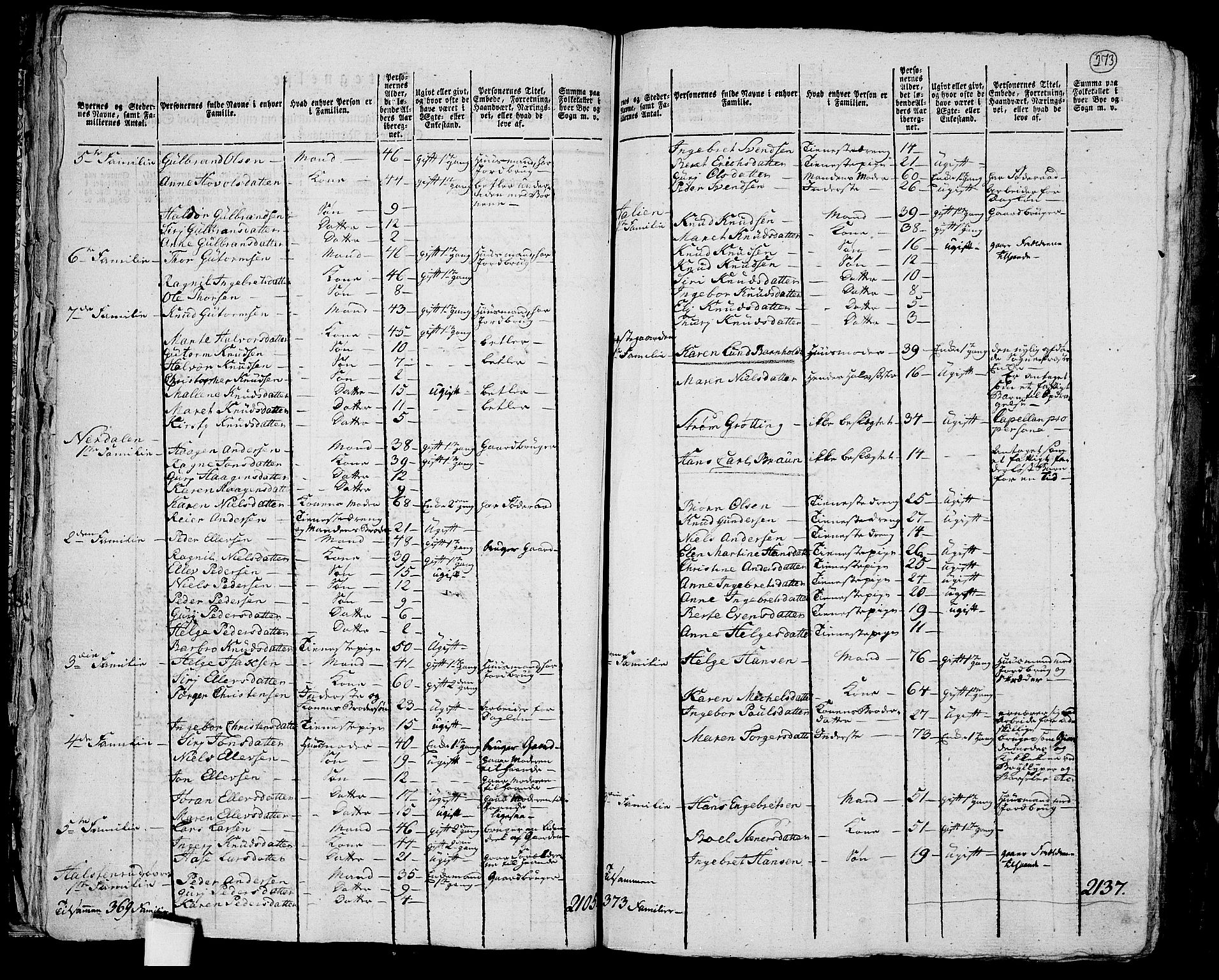 RA, 1801 census for 0621P Sigdal, 1801, p. 272b-273a