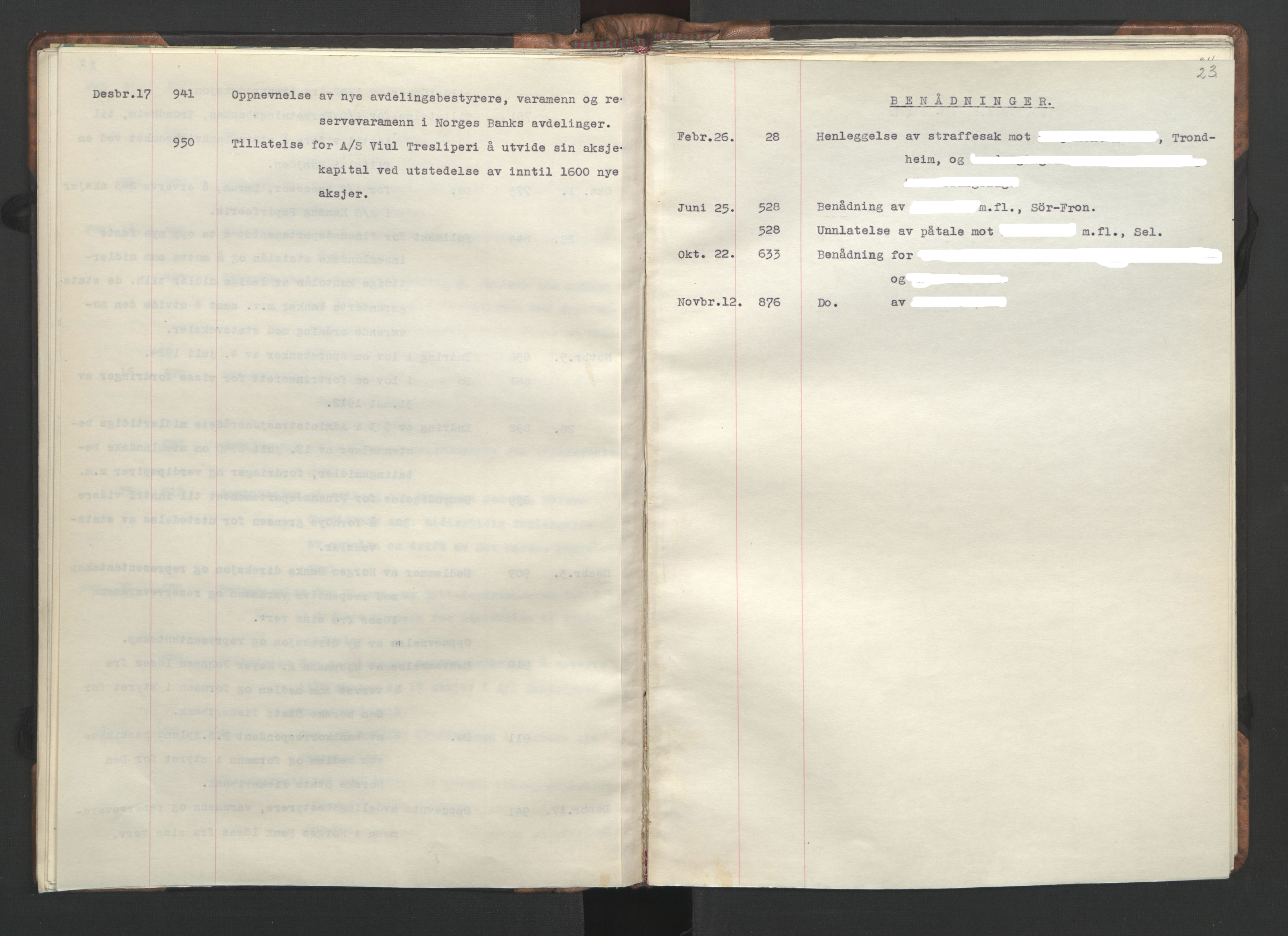 NS-administrasjonen 1940-1945 (Statsrådsekretariatet, de kommisariske statsråder mm), AV/RA-S-4279/D/Da/L0002: Register (RA j.nr. 985/1943, tilgangsnr. 17/1943), 1942, p. 26