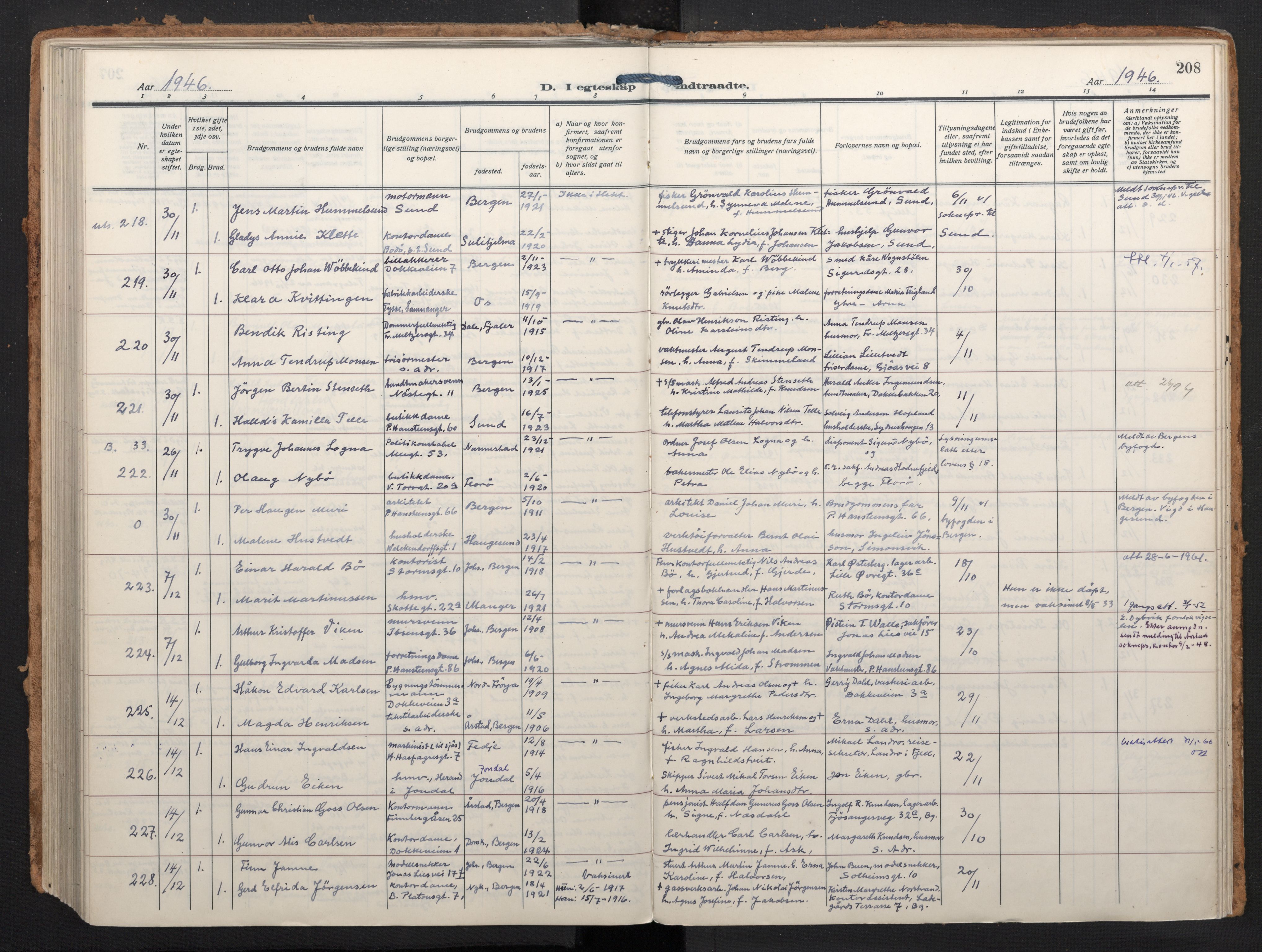 Johanneskirken sokneprestembete, SAB/A-76001/H/Haa/L0014: Parish register (official) no. D 3, 1929-1949, p. 207b-208a