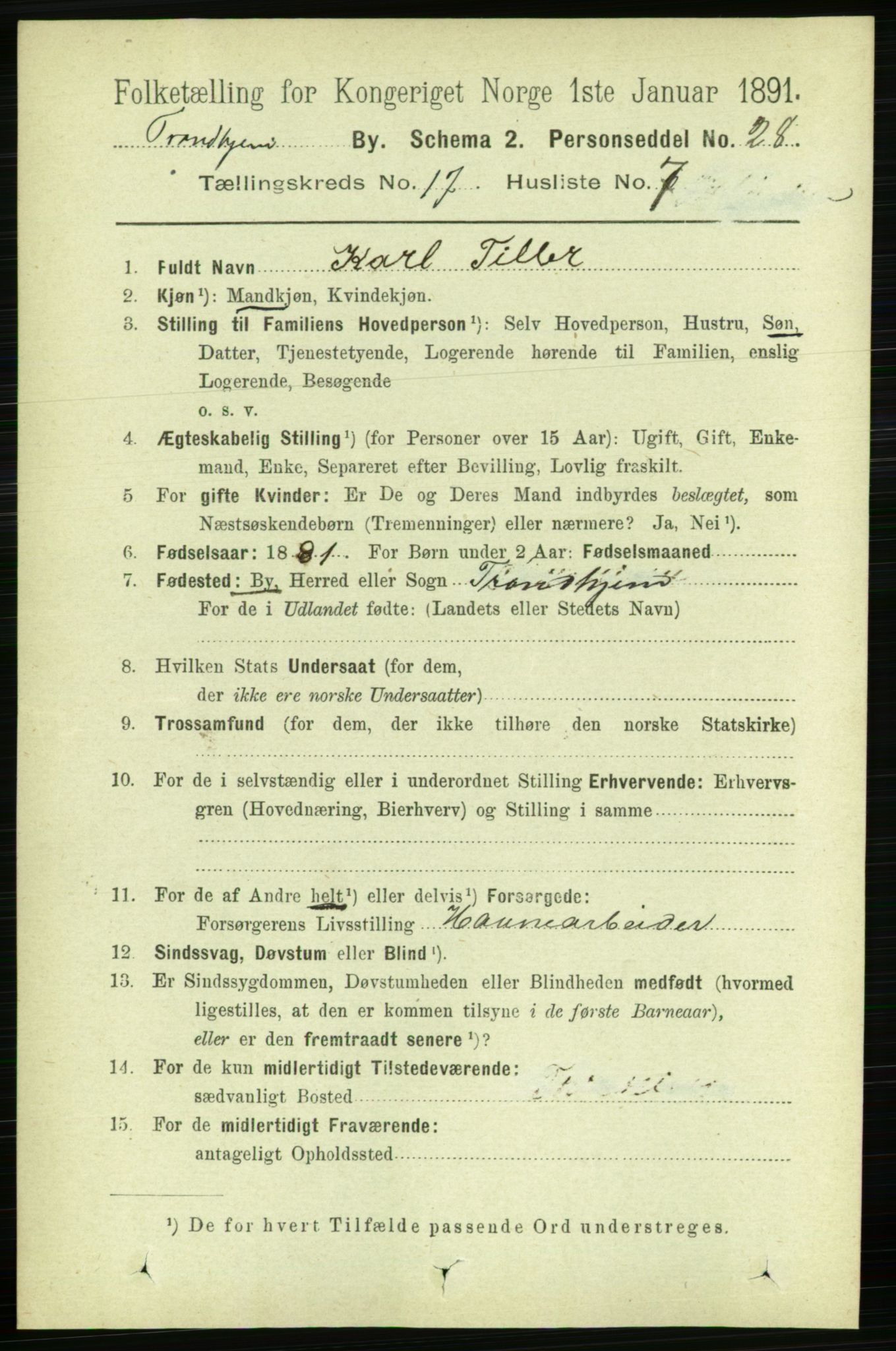 RA, 1891 census for 1601 Trondheim, 1891, p. 13297