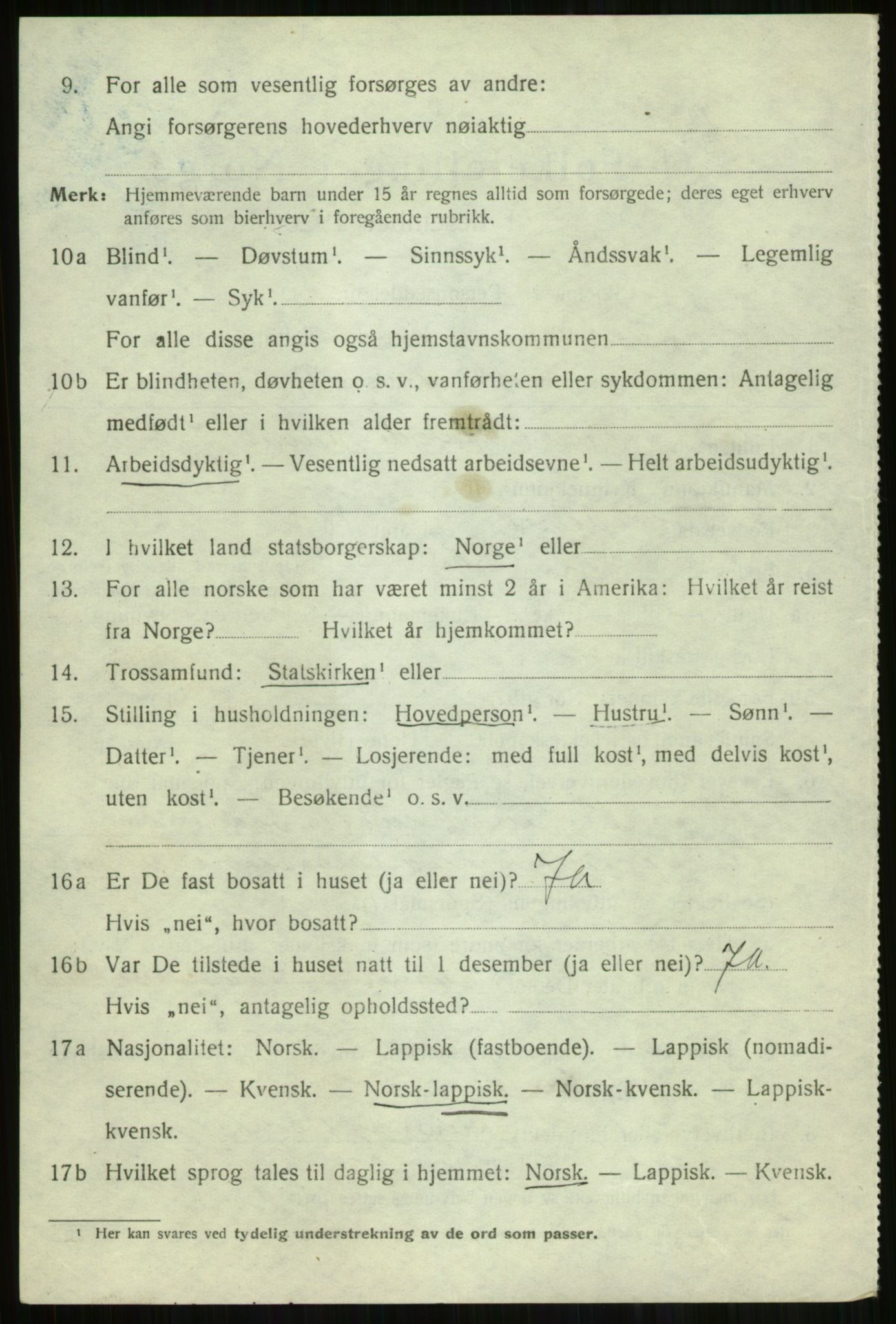 SATØ, 1920 census for Skjervøy, 1920, p. 4920