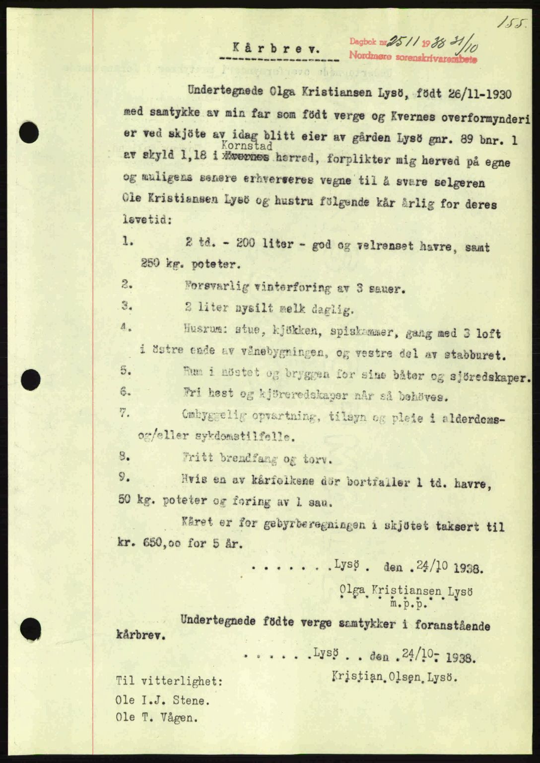 Nordmøre sorenskriveri, SAT/A-4132/1/2/2Ca: Mortgage book no. B84, 1938-1939, Diary no: : 2511/1938