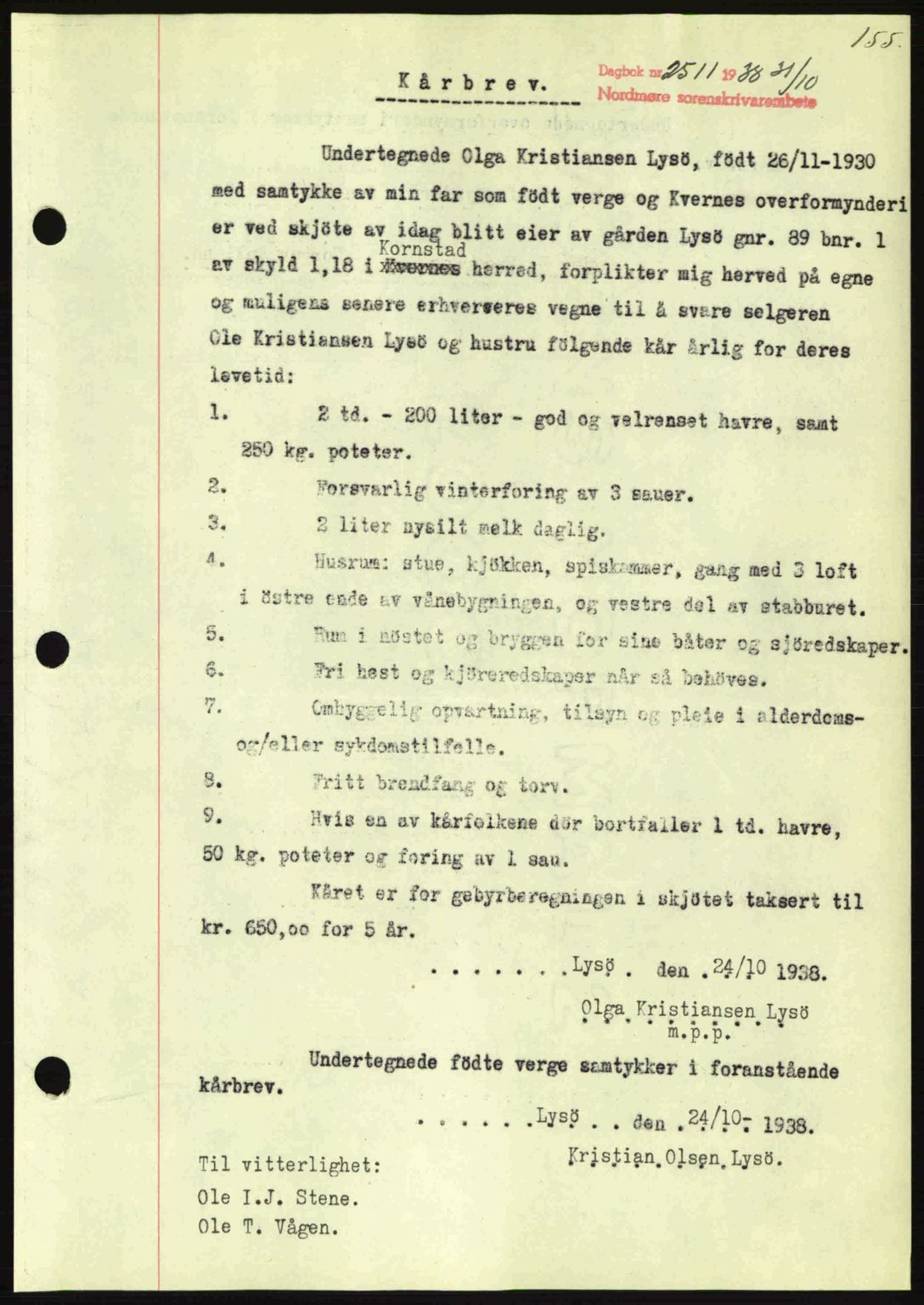 Nordmøre sorenskriveri, AV/SAT-A-4132/1/2/2Ca: Mortgage book no. B84, 1938-1939, Diary no: : 2511/1938