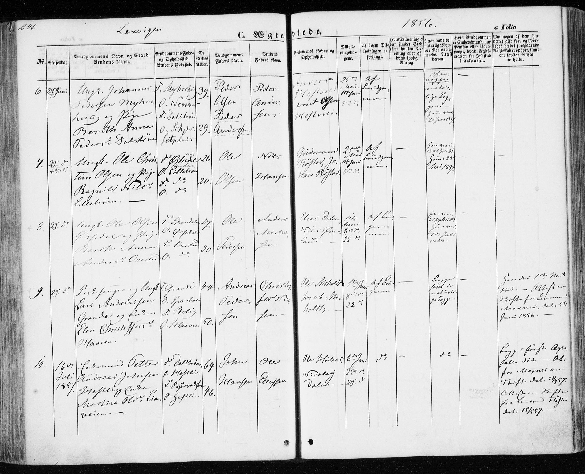 Ministerialprotokoller, klokkerbøker og fødselsregistre - Nord-Trøndelag, AV/SAT-A-1458/701/L0008: Parish register (official) no. 701A08 /1, 1854-1863, p. 246