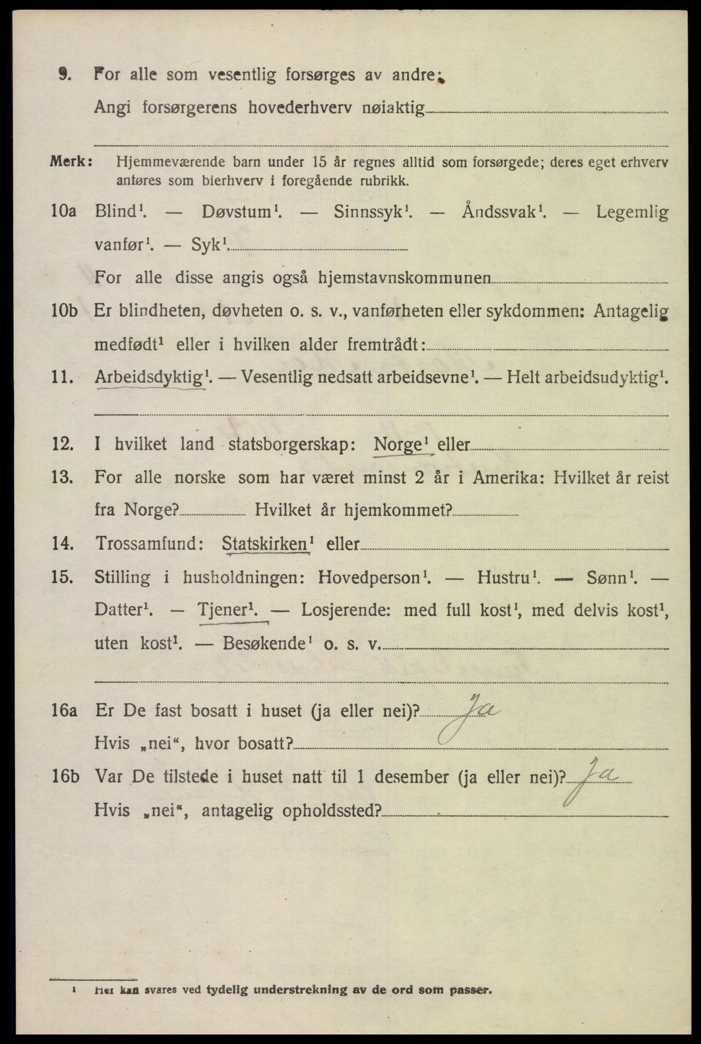 SAK, 1920 census for Søgne, 1920, p. 5612