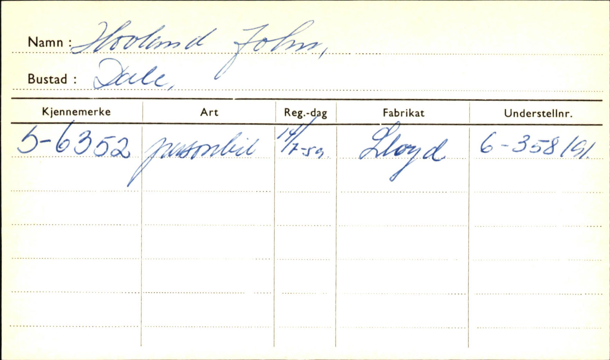 Statens vegvesen, Sogn og Fjordane vegkontor, SAB/A-5301/4/F/L0001A: Eigarregister Fjordane til 1.6.1961, 1930-1961, p. 713