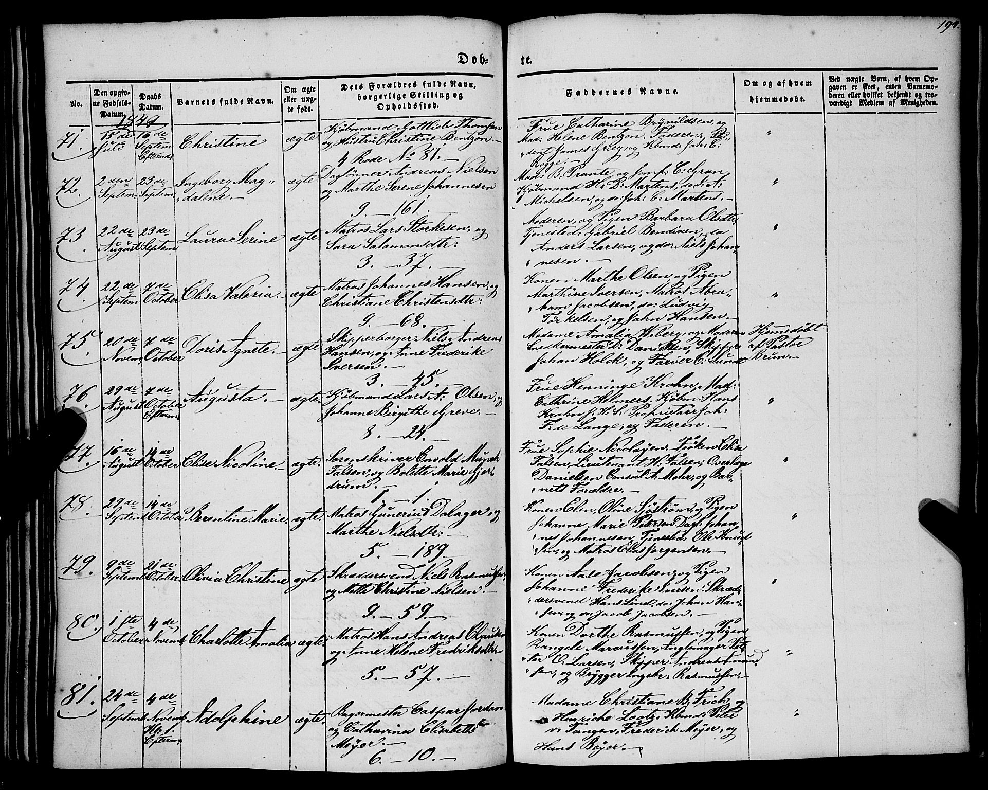 Nykirken Sokneprestembete, AV/SAB-A-77101/H/Haa/L0014: Parish register (official) no. B 1, 1844-1858, p. 194