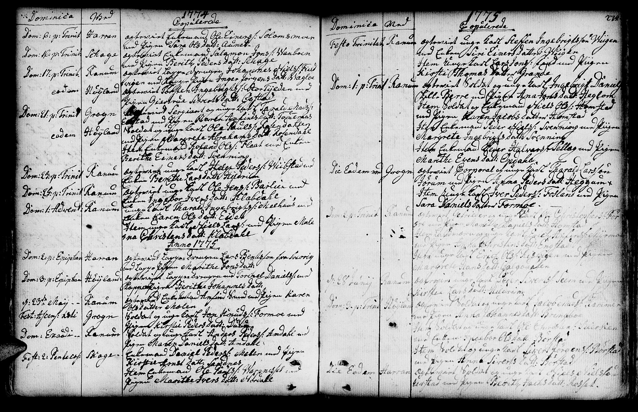 Ministerialprotokoller, klokkerbøker og fødselsregistre - Nord-Trøndelag, AV/SAT-A-1458/764/L0542: Parish register (official) no. 764A02, 1748-1779, p. 274