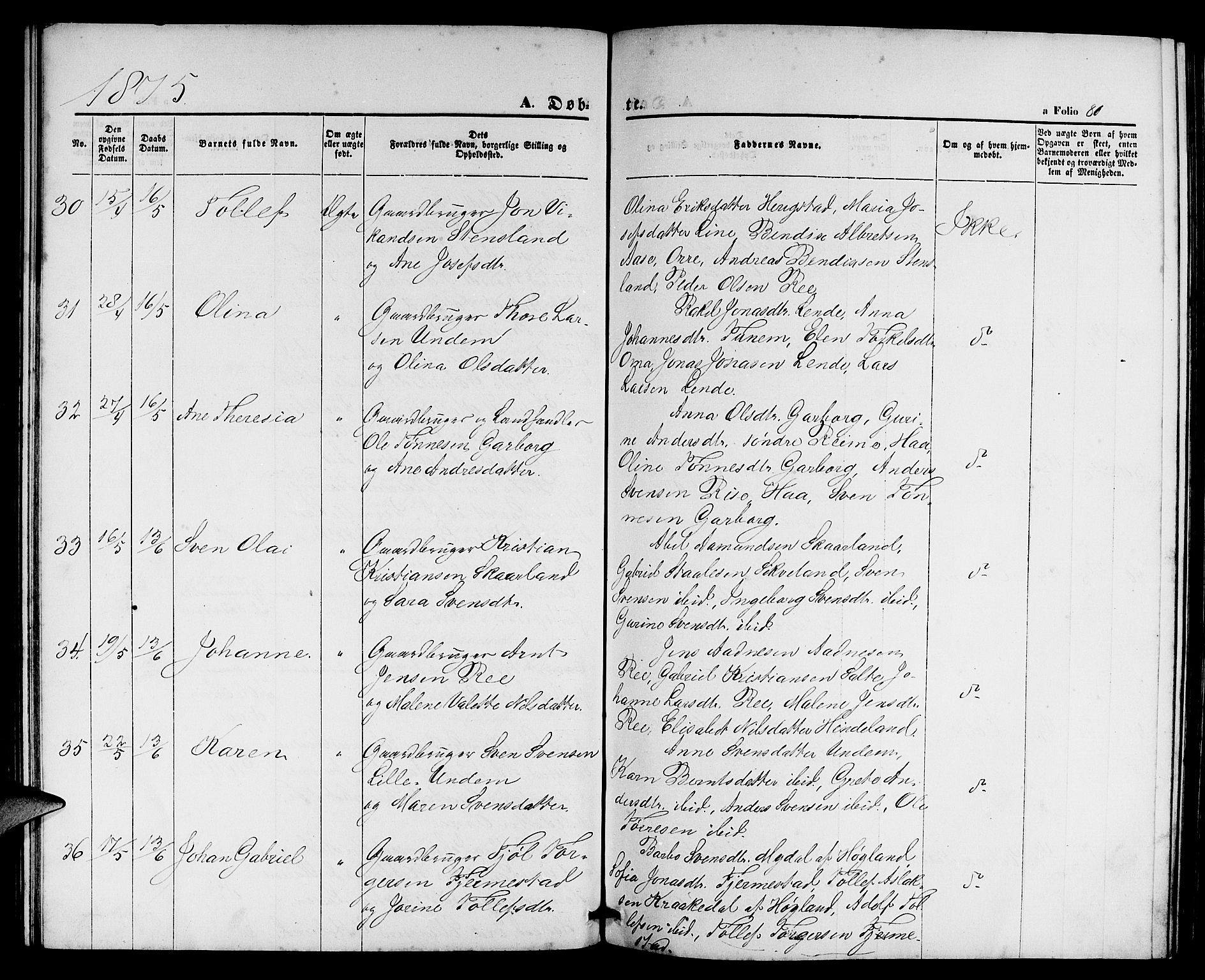 Lye sokneprestkontor, AV/SAST-A-101794/001/30BB/L0004: Parish register (copy) no. B 4, 1868-1878, p. 80