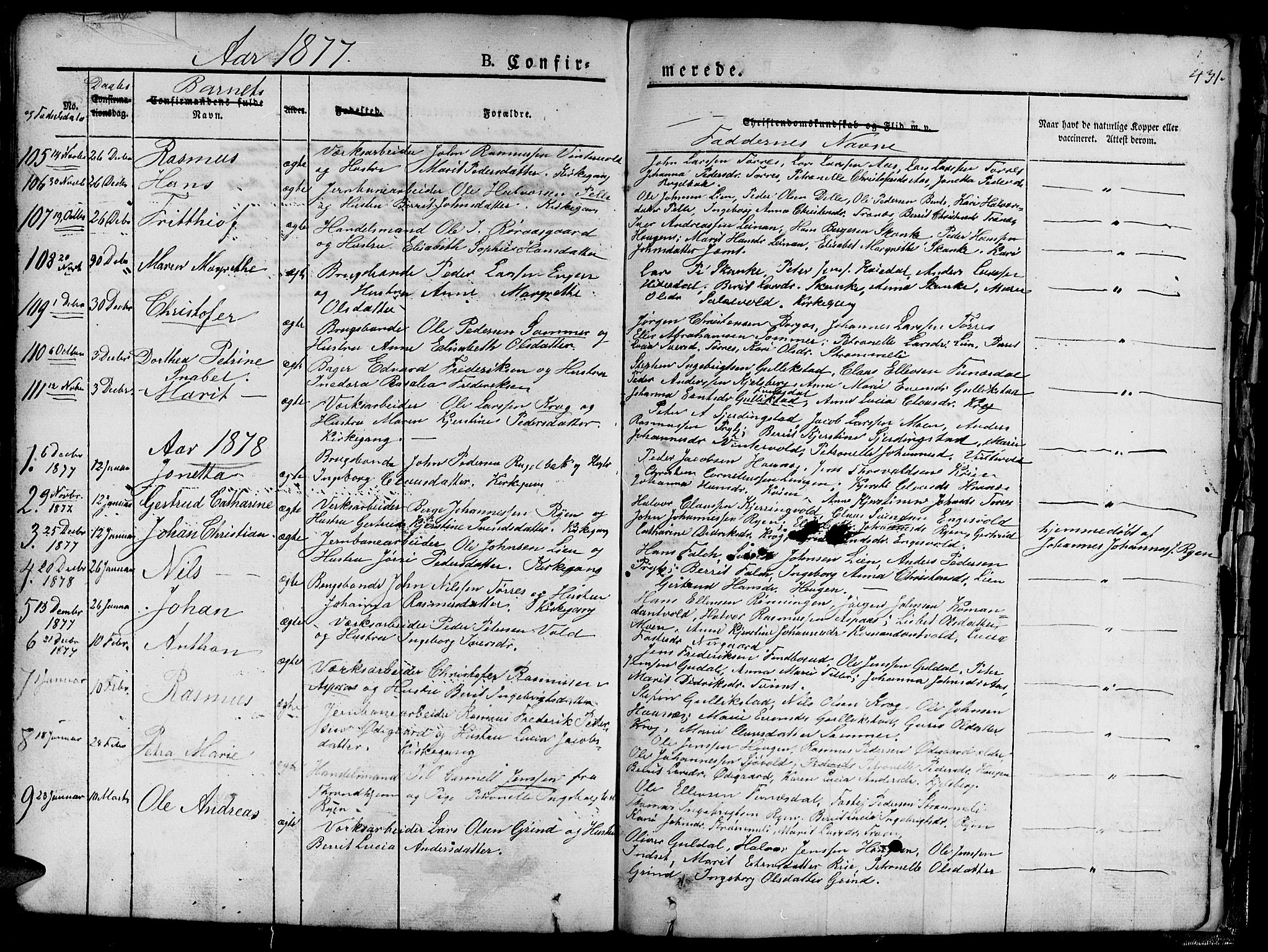 Ministerialprotokoller, klokkerbøker og fødselsregistre - Sør-Trøndelag, SAT/A-1456/681/L0938: Parish register (copy) no. 681C02, 1829-1879, p. 431