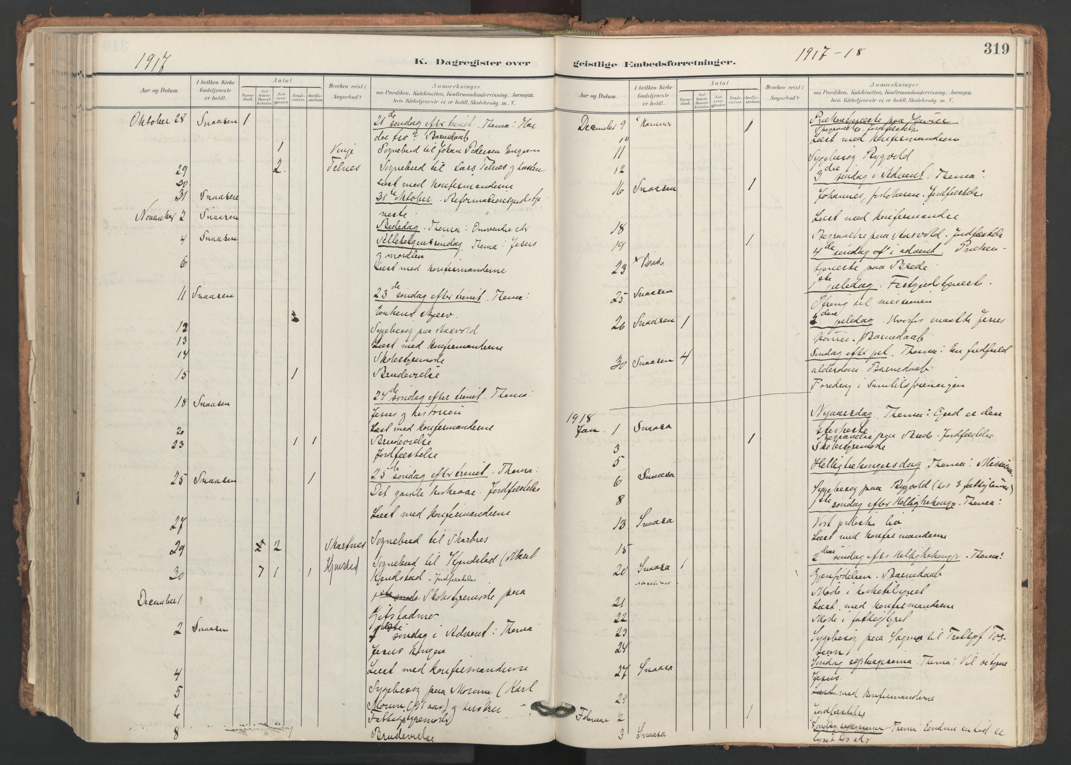 Ministerialprotokoller, klokkerbøker og fødselsregistre - Nord-Trøndelag, SAT/A-1458/749/L0477: Parish register (official) no. 749A11, 1902-1927, p. 319