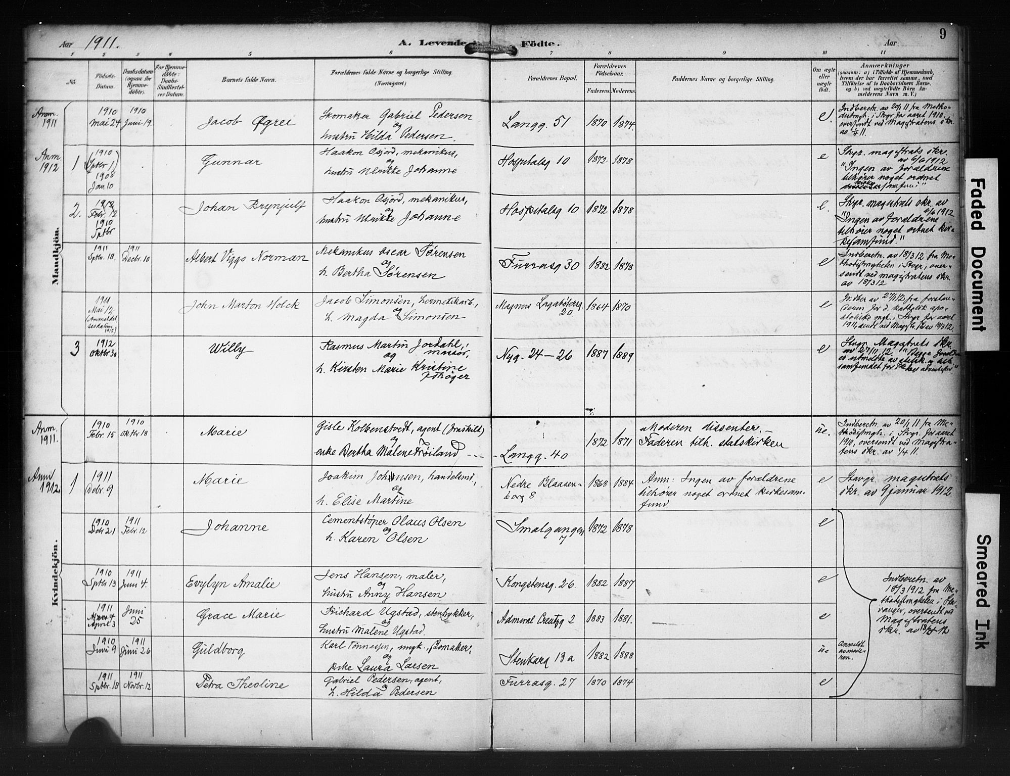 St. Petri sokneprestkontor, AV/SAST-A-101813/001/30/30BA/L0020: Parish register (official) no. A 18, 1893-1928, p. 9