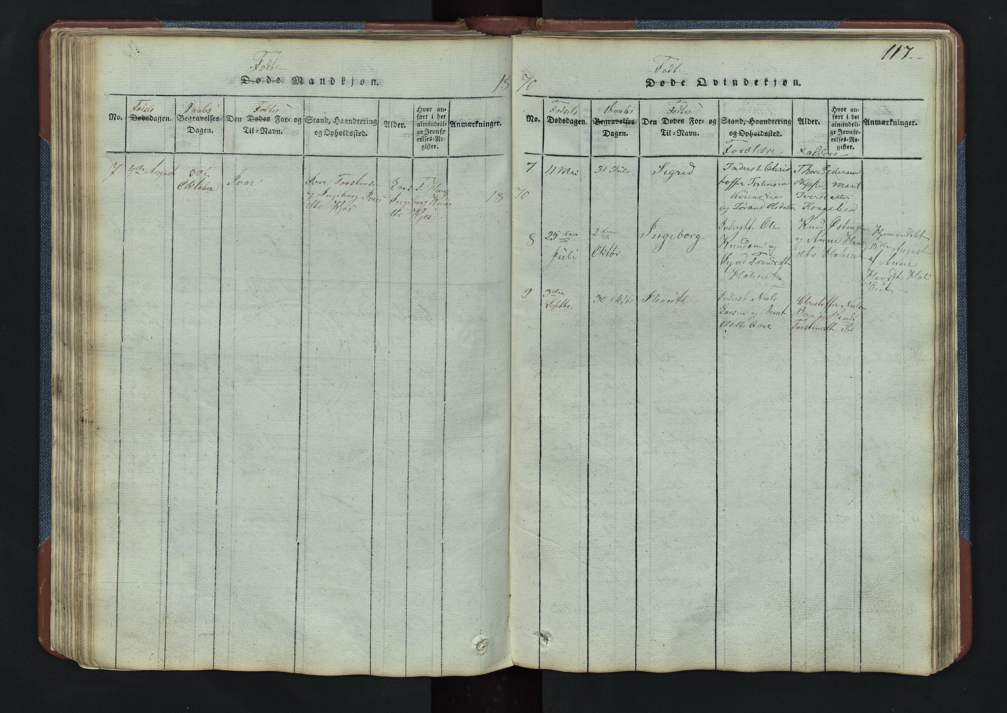 Vang prestekontor, Valdres, AV/SAH-PREST-140/H/Hb/L0003: Parish register (copy) no. 3, 1814-1892, p. 117