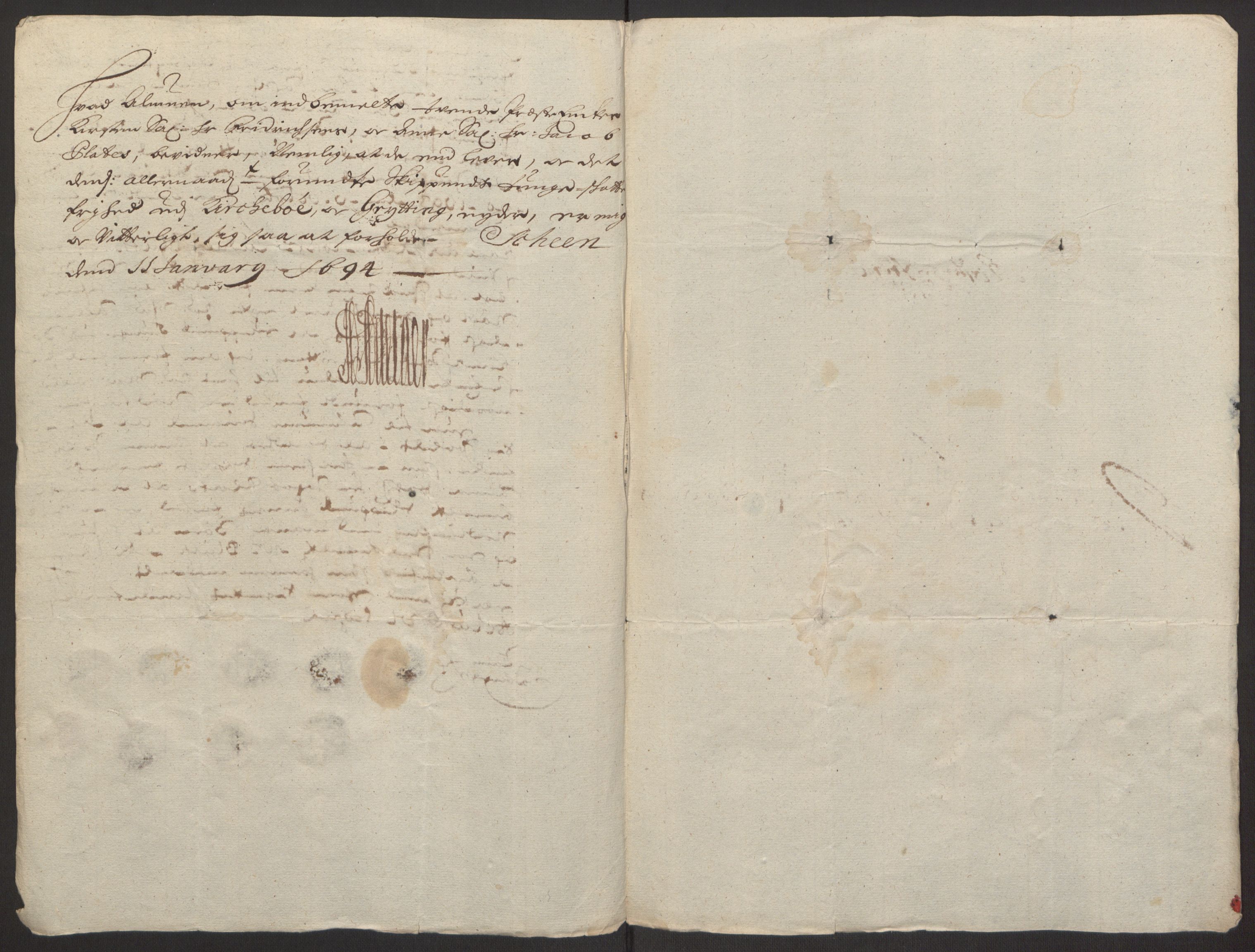 Rentekammeret inntil 1814, Reviderte regnskaper, Fogderegnskap, AV/RA-EA-4092/R34/L2052: Fogderegnskap Bamble, 1692-1693, p. 379