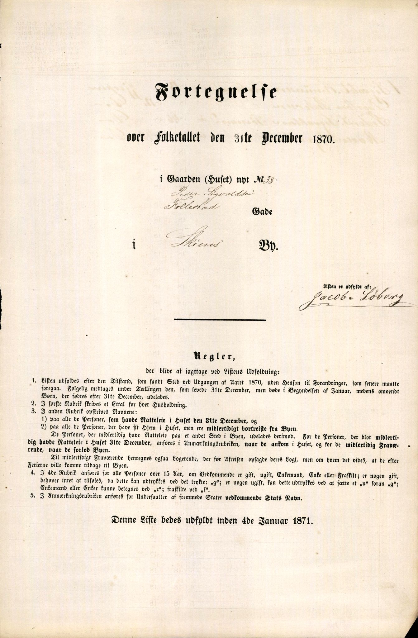 RA, 1870 census for 0806 Skien, 1870, p. 813