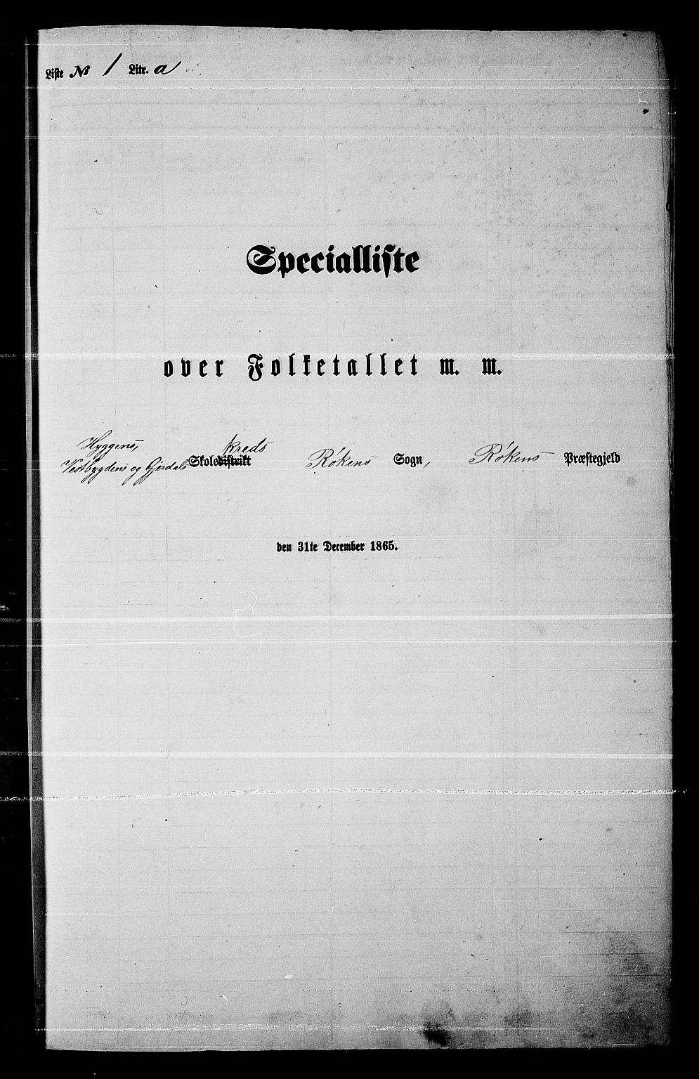 RA, 1865 census for Røyken, 1865, p. 10