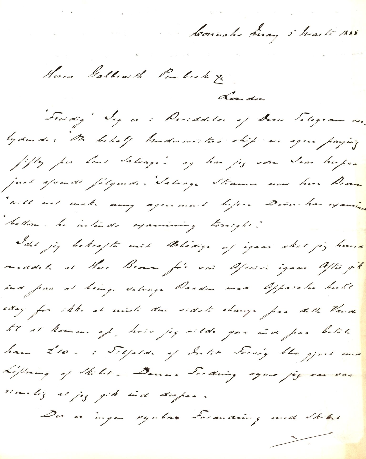 Pa 63 - Østlandske skibsassuranceforening, VEMU/A-1079/G/Ga/L0023/0002: Havaridokumenter / Flora, Frank, Freidig, Sophie, Wilhelmine, 1888, p. 34