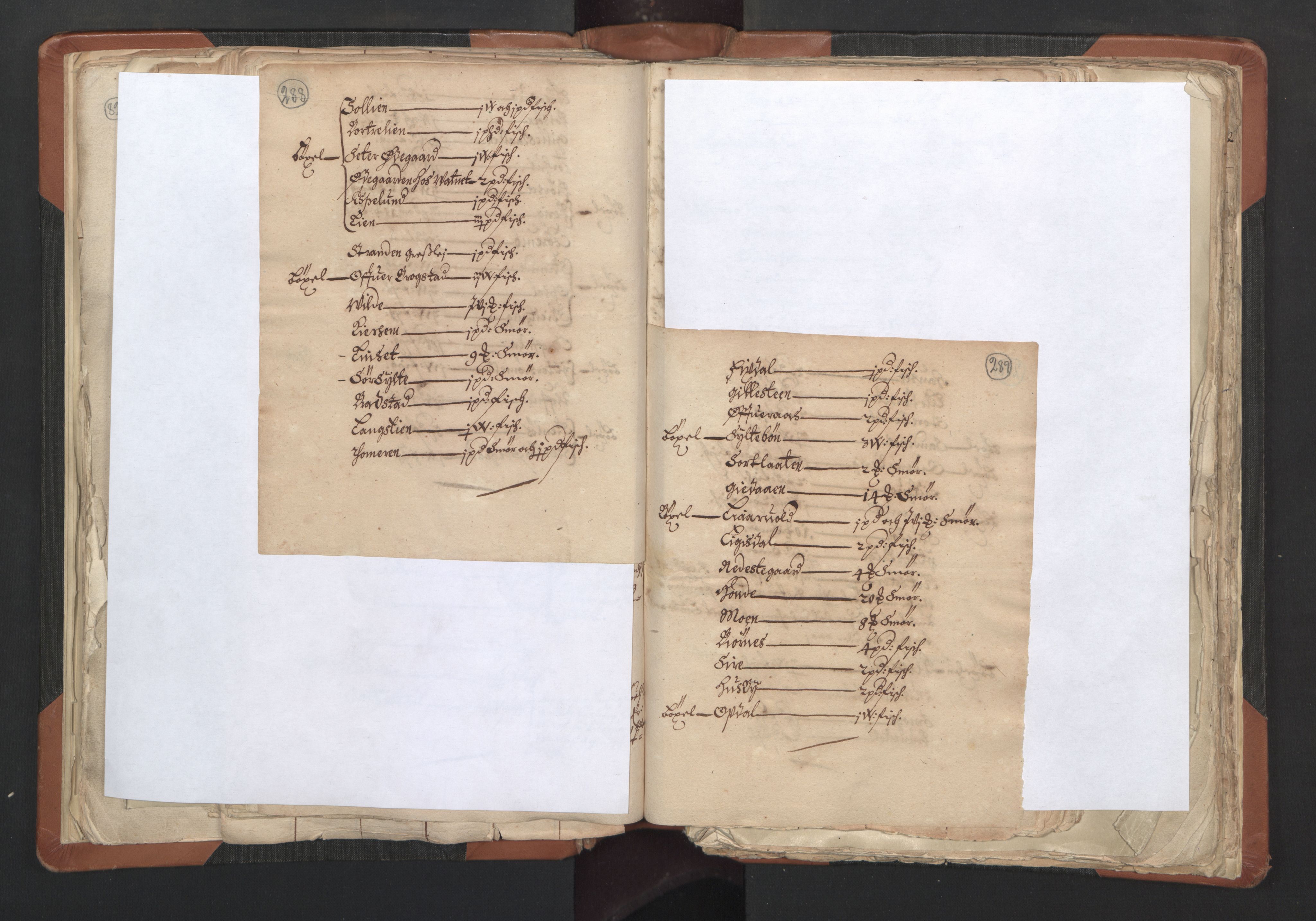 RA, Vicar's Census 1664-1666, no. 27: Romsdal deanery, 1664-1666, p. 288-289