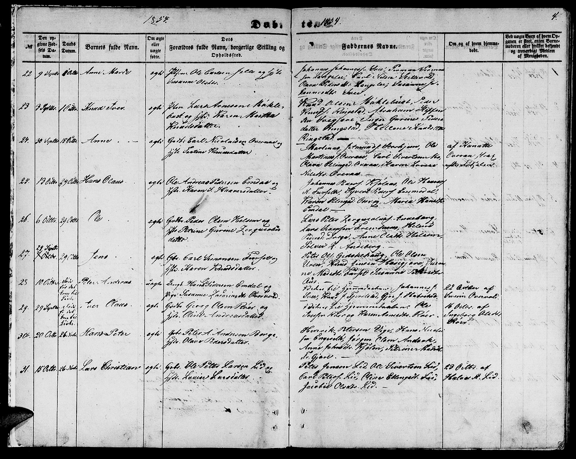 Ministerialprotokoller, klokkerbøker og fødselsregistre - Møre og Romsdal, AV/SAT-A-1454/520/L0291: Parish register (copy) no. 520C03, 1854-1881, p. 4