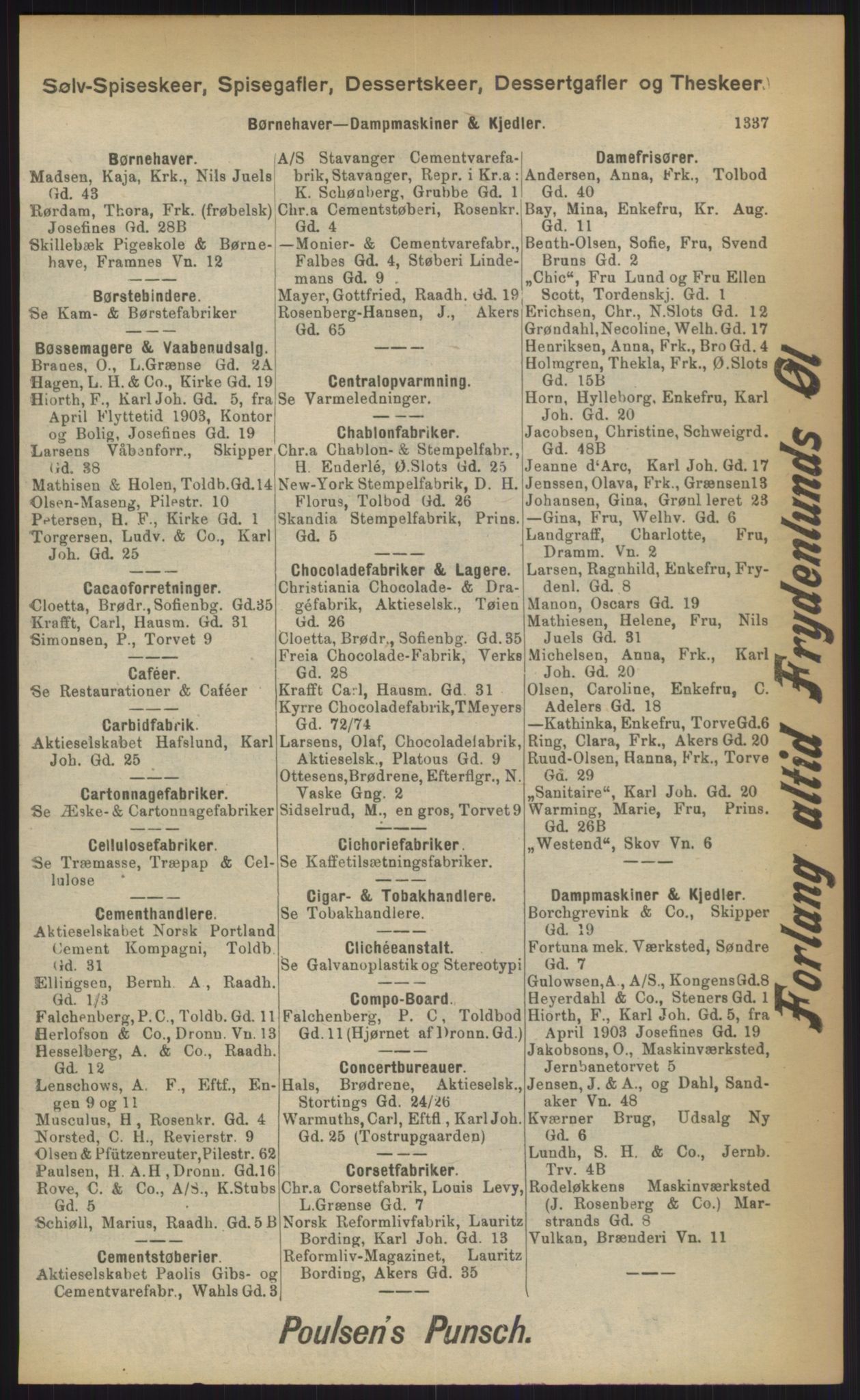 Kristiania/Oslo adressebok, PUBL/-, 1903, p. 1337